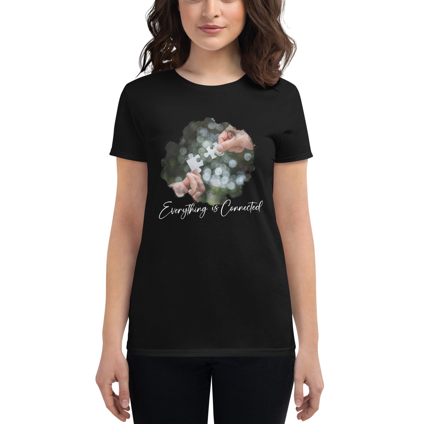 Everything Is Connected Women’s Motivational Black T-Shirt