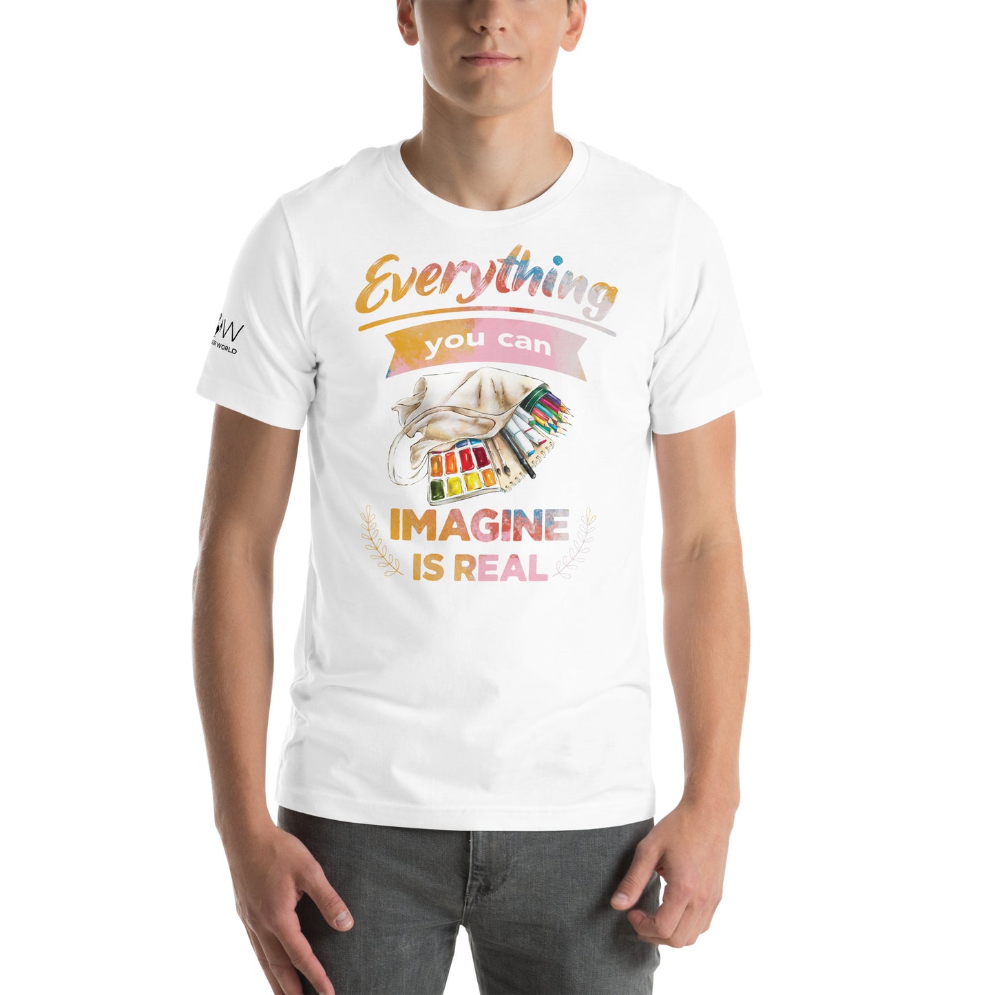 Everything You Can Imagine Is Real White Motivational Men's T-Shirt