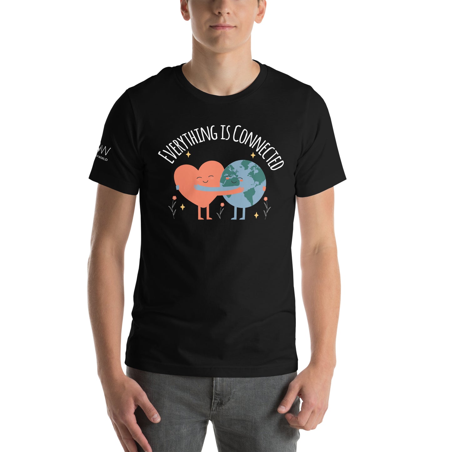 "Everything is Connected" Men's Motivational Black T-Shirt