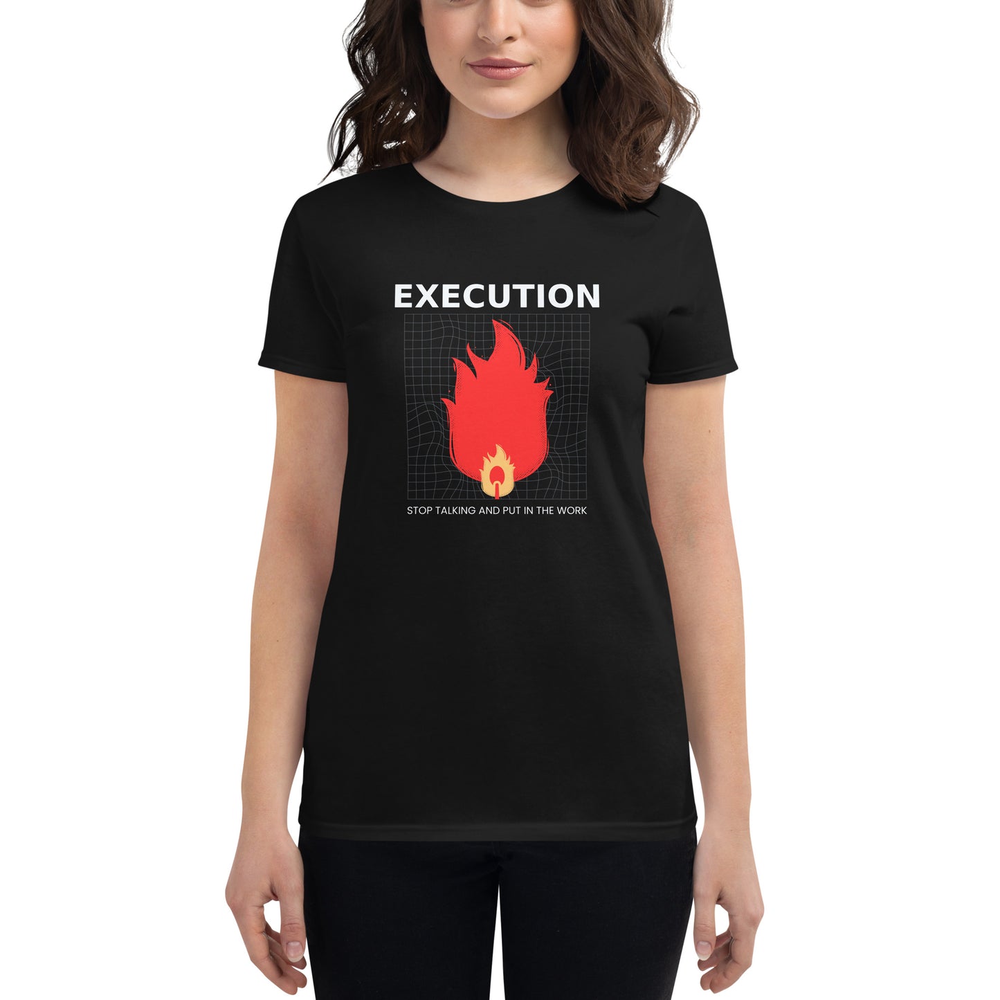 Execution V Women's Motivational Black T-Shirt