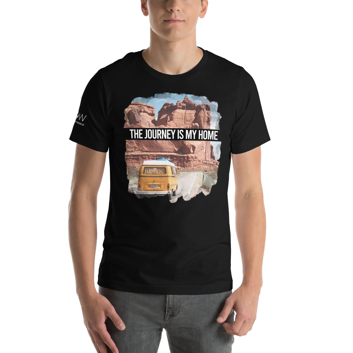Explore More (Desert Road Trip Design) Men's Motivational Black T-Shirt