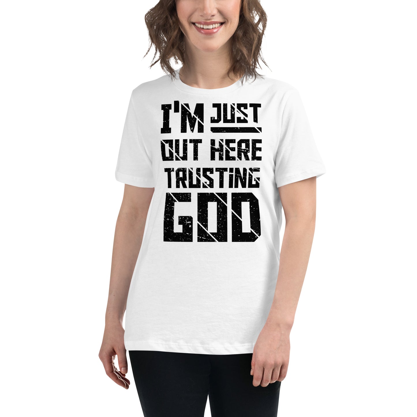 Faith Can Move Mountains - White Motivational Women’s T-Shirt Lifestyle