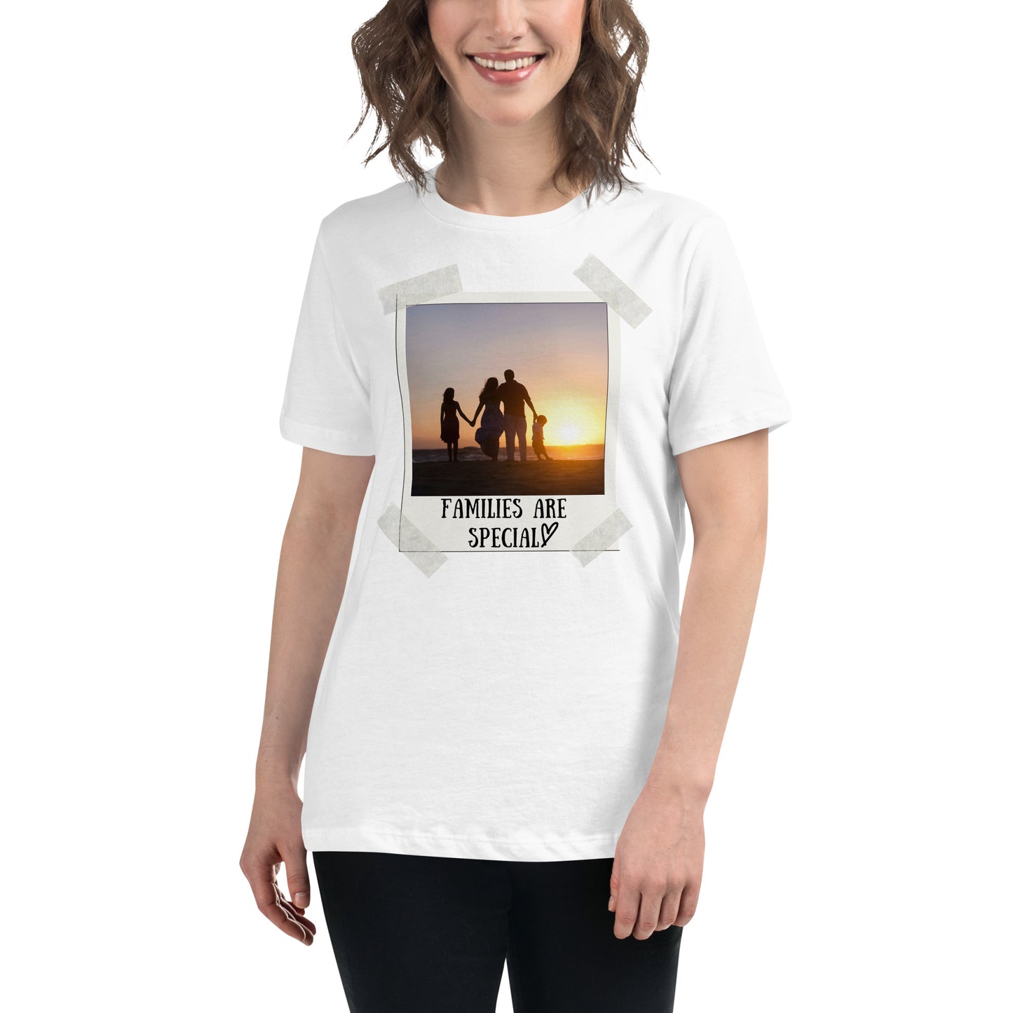 Families Are Special - Sunset Photo White Motivational Women’s T-Shirt Lifestyle