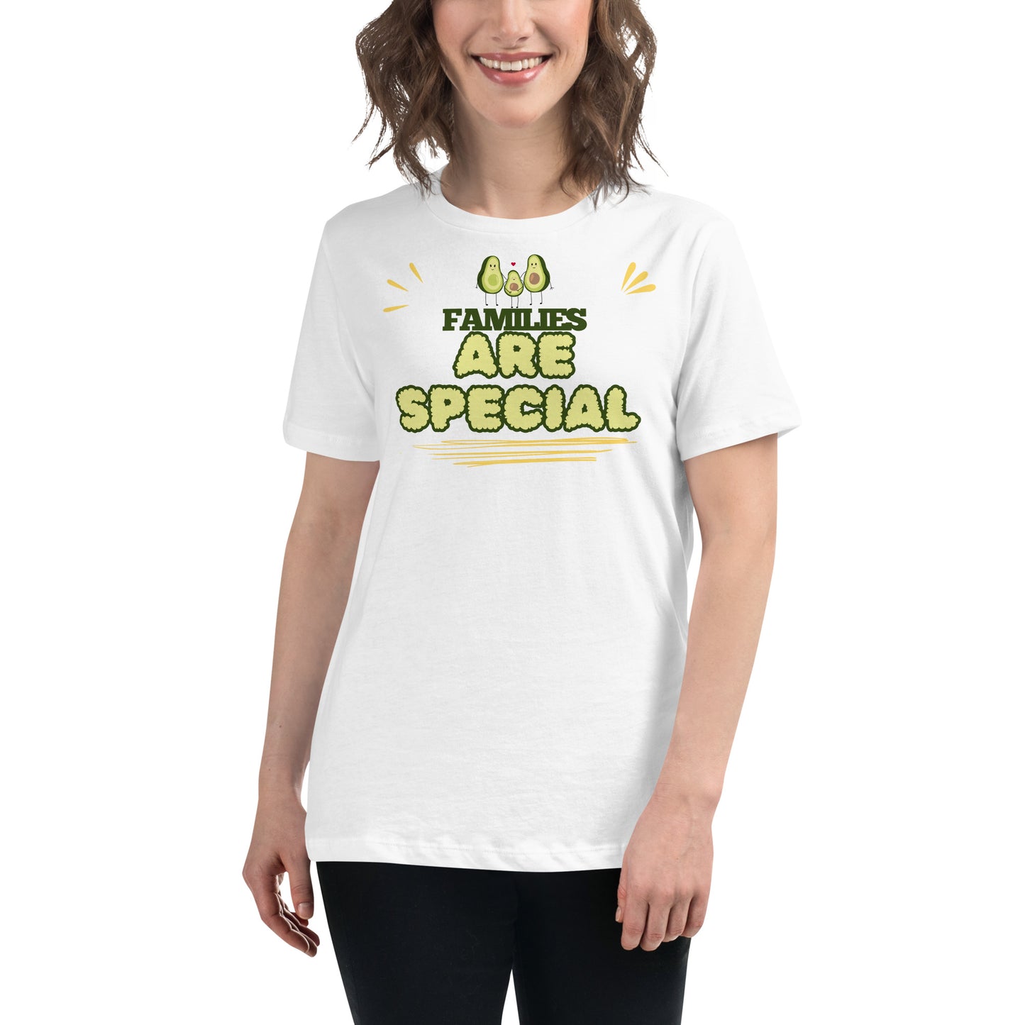 Families Are Special Avocado White Motivational Women’s T-Shirt Lifestyle