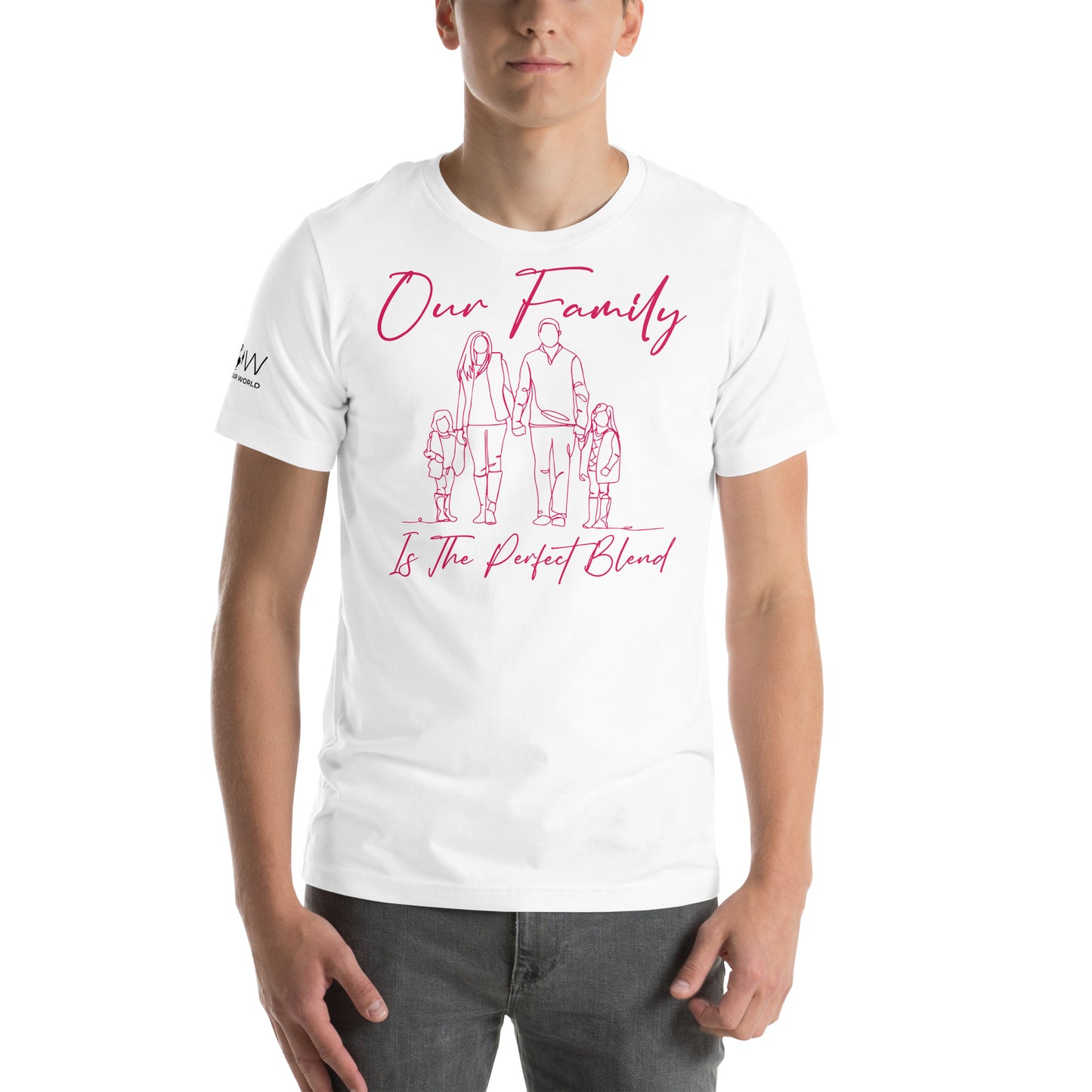 Family Is The Perfect Blend White Motivational Men's T-Shirt Lifestyle