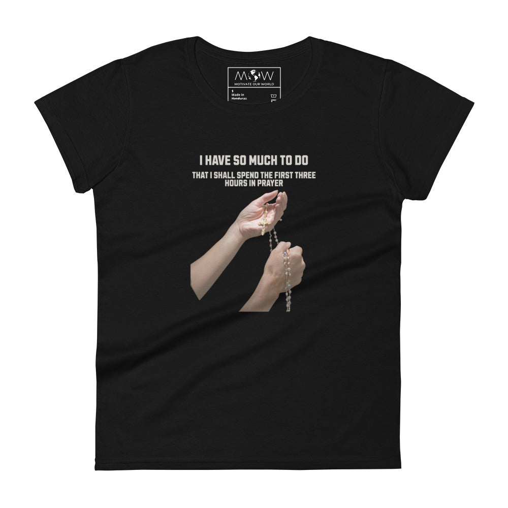 First Three Hours in Prayer Rosary Black s T-Shirt