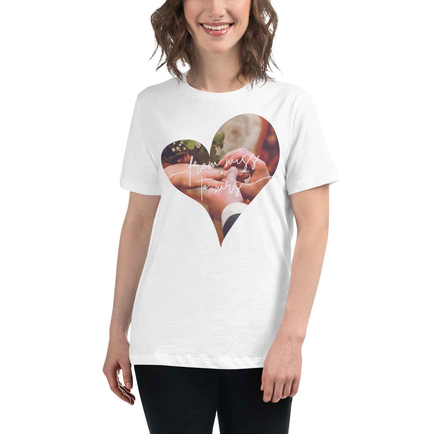 From Miss to Mrs. – Vow & Ring Edition White Motivational Women’s T-Shirt Lifestyle