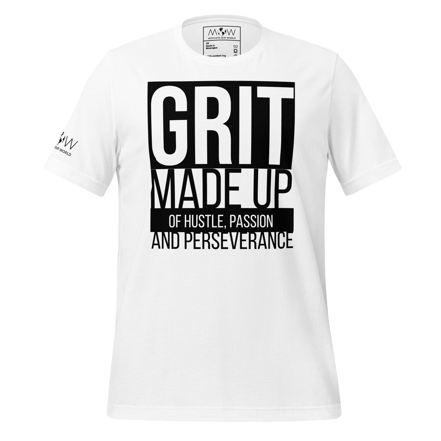 GRIT Men's Motivational White T-Shirt