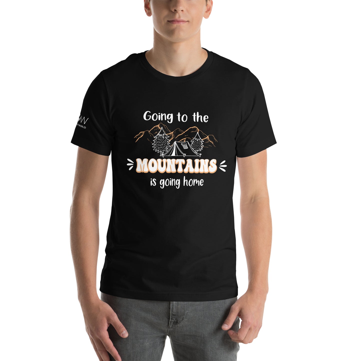 "Going to the Mountains is Going Home" Men's Motivational Black T-Shirt