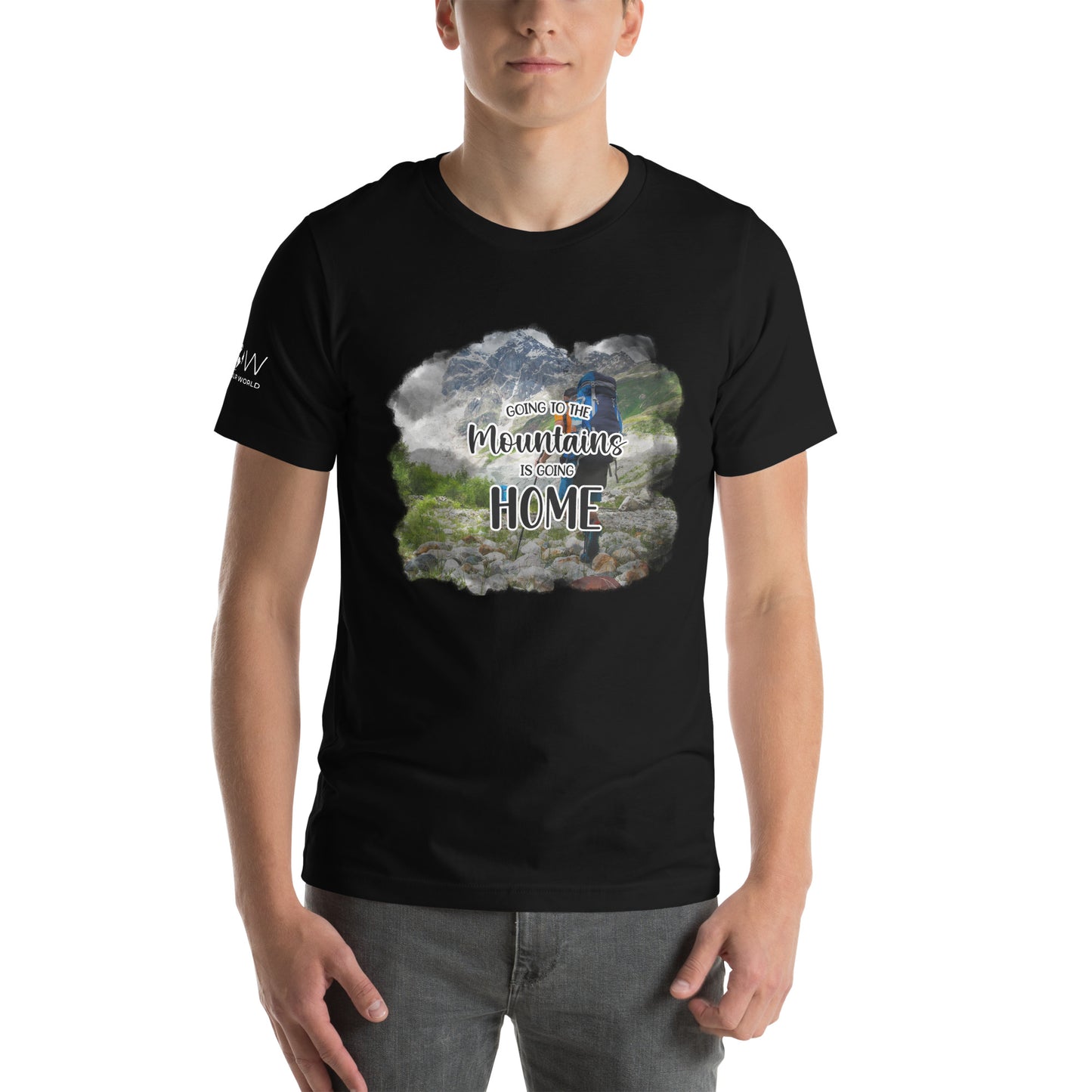 "Going to the Mountains is Going Home" Men's Motivational Black T-Shirt