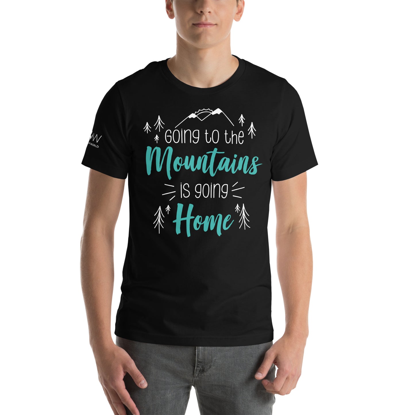 "Going to the Mountains is Going Home" Men's Motivational Black T-Shirt