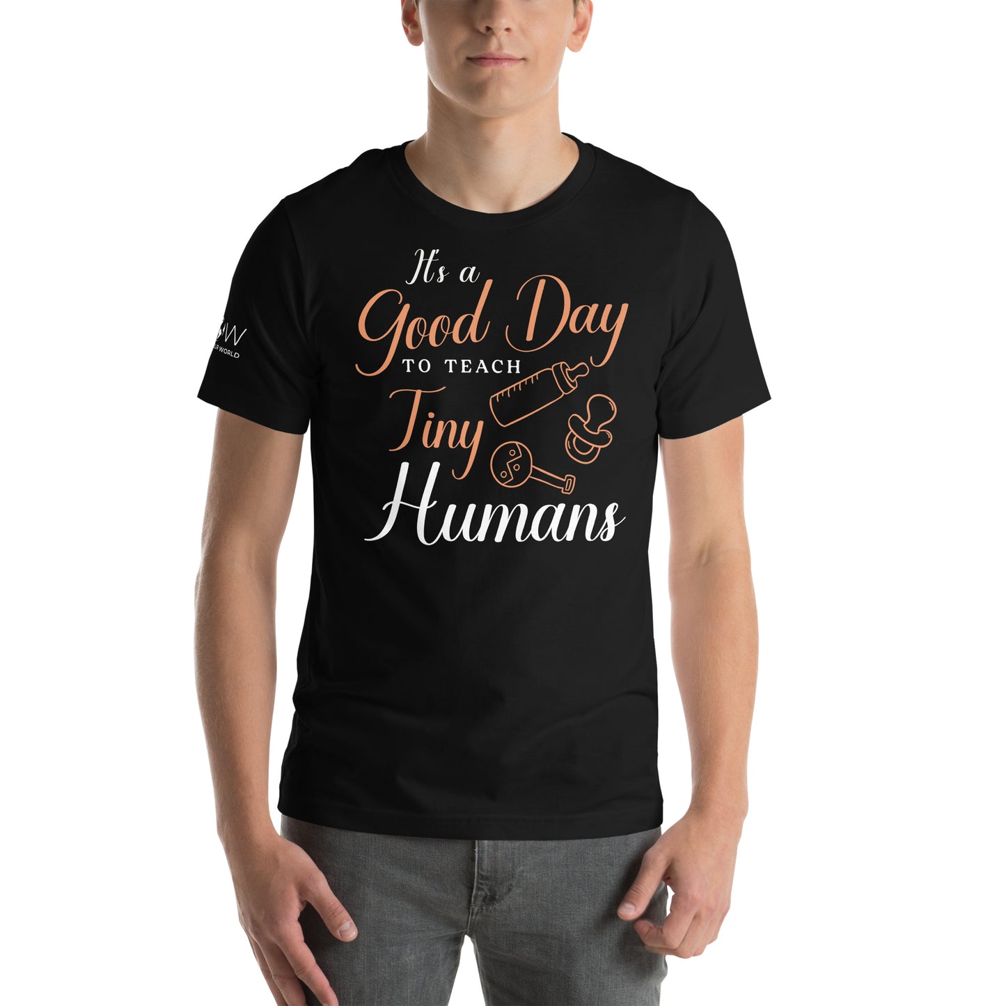 Good Day to Teach Tiny Humans - Baby Icons Black Motivational Men's T-Shirt