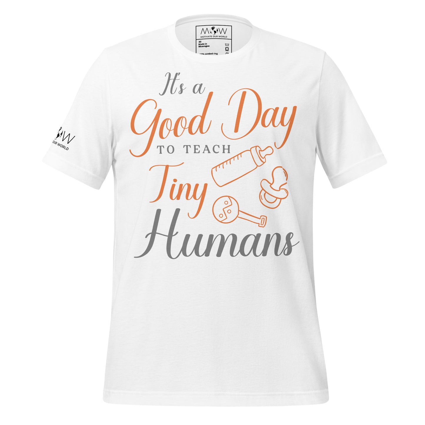 Good Day to Teach Tiny Humans - Baby Icons White Motivational Men's T-Shirt