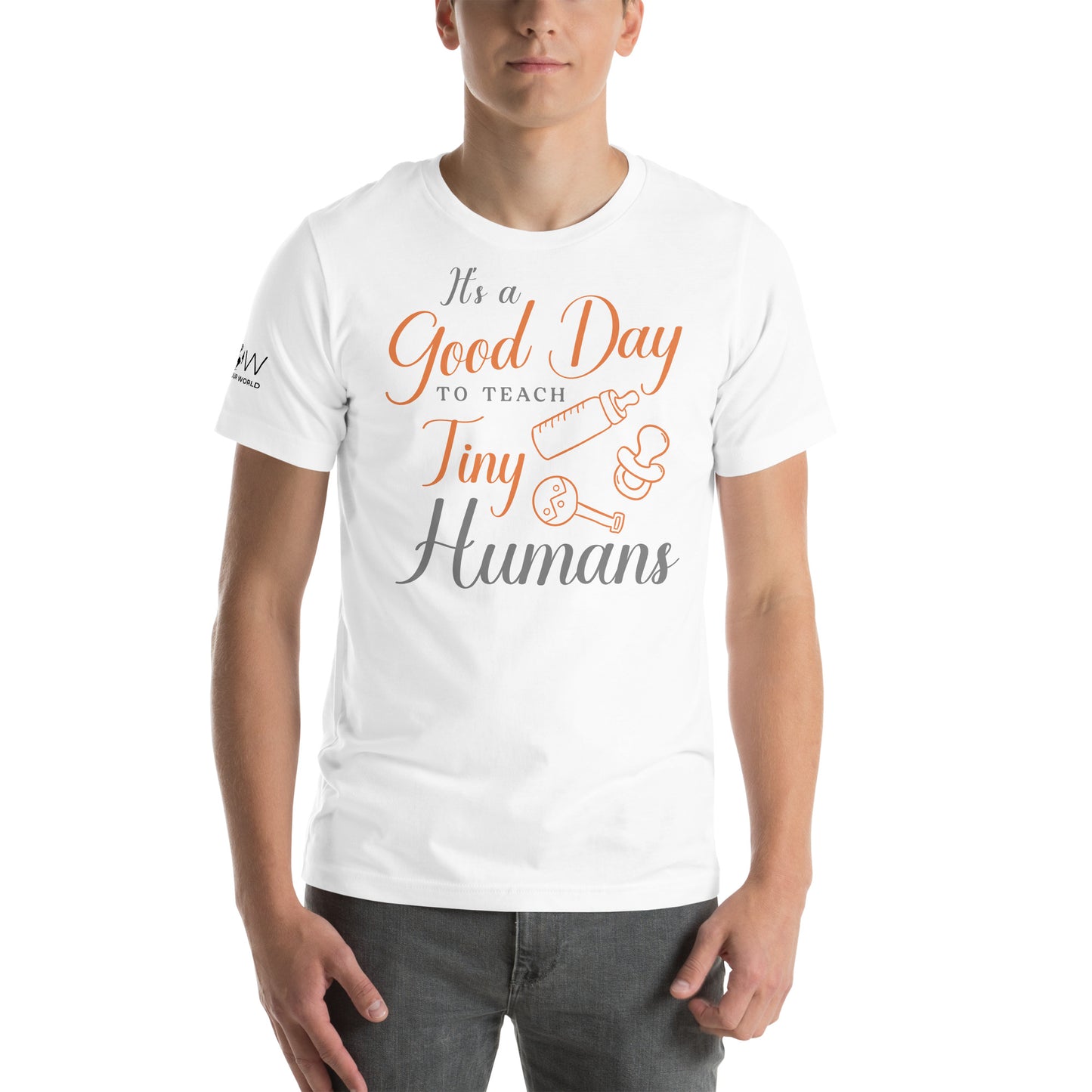 Good Day to Teach Tiny Humans - Baby Icons White Motivational Men's T-Shirt