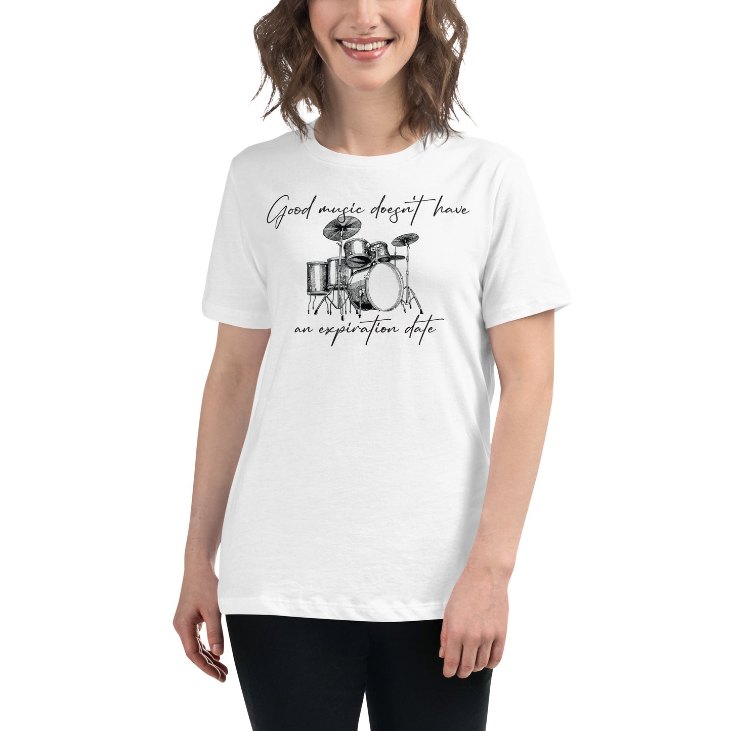 Good Music Doesn’t Have an Expiration Date White Motivational Women’s T-Shirt Lifestyle