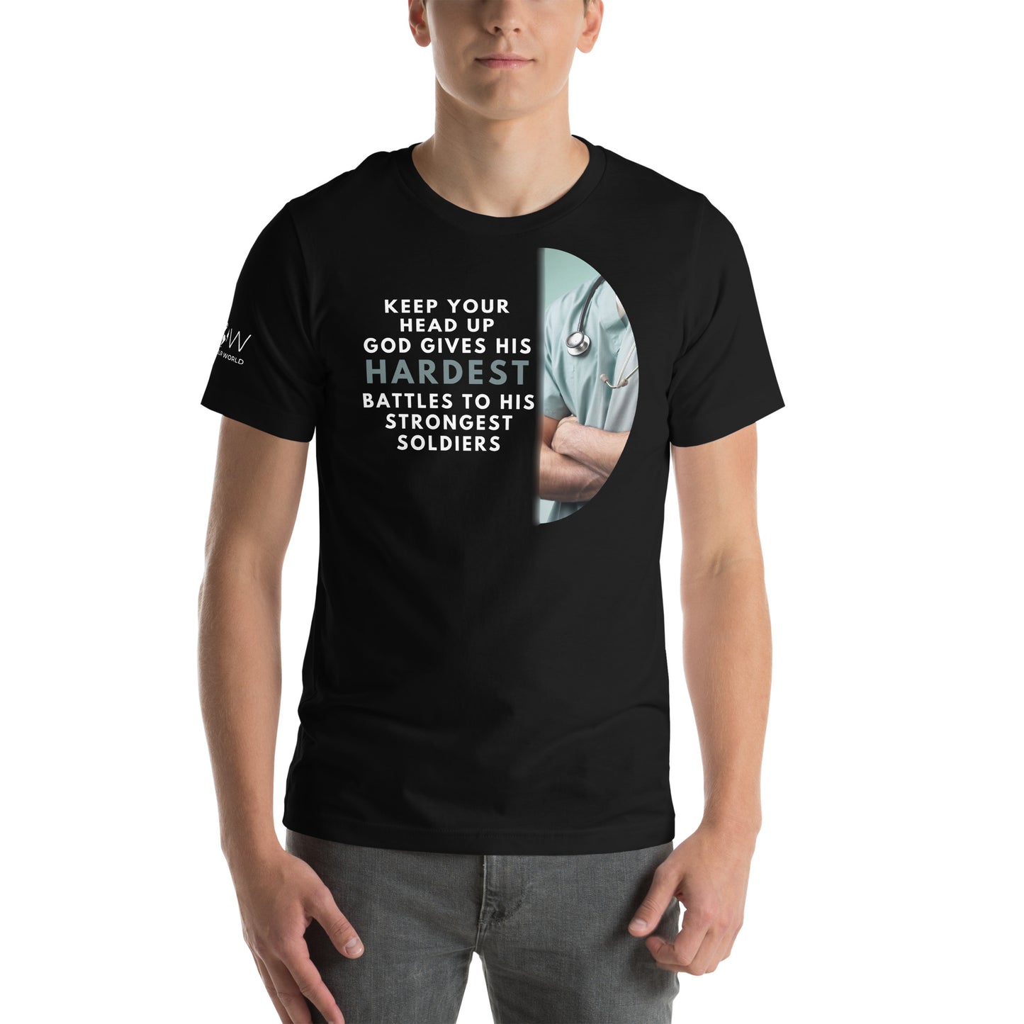 Hardest Battles Strongest Soldiers – Doctor Edition Black Motivational Men's T-Shirt