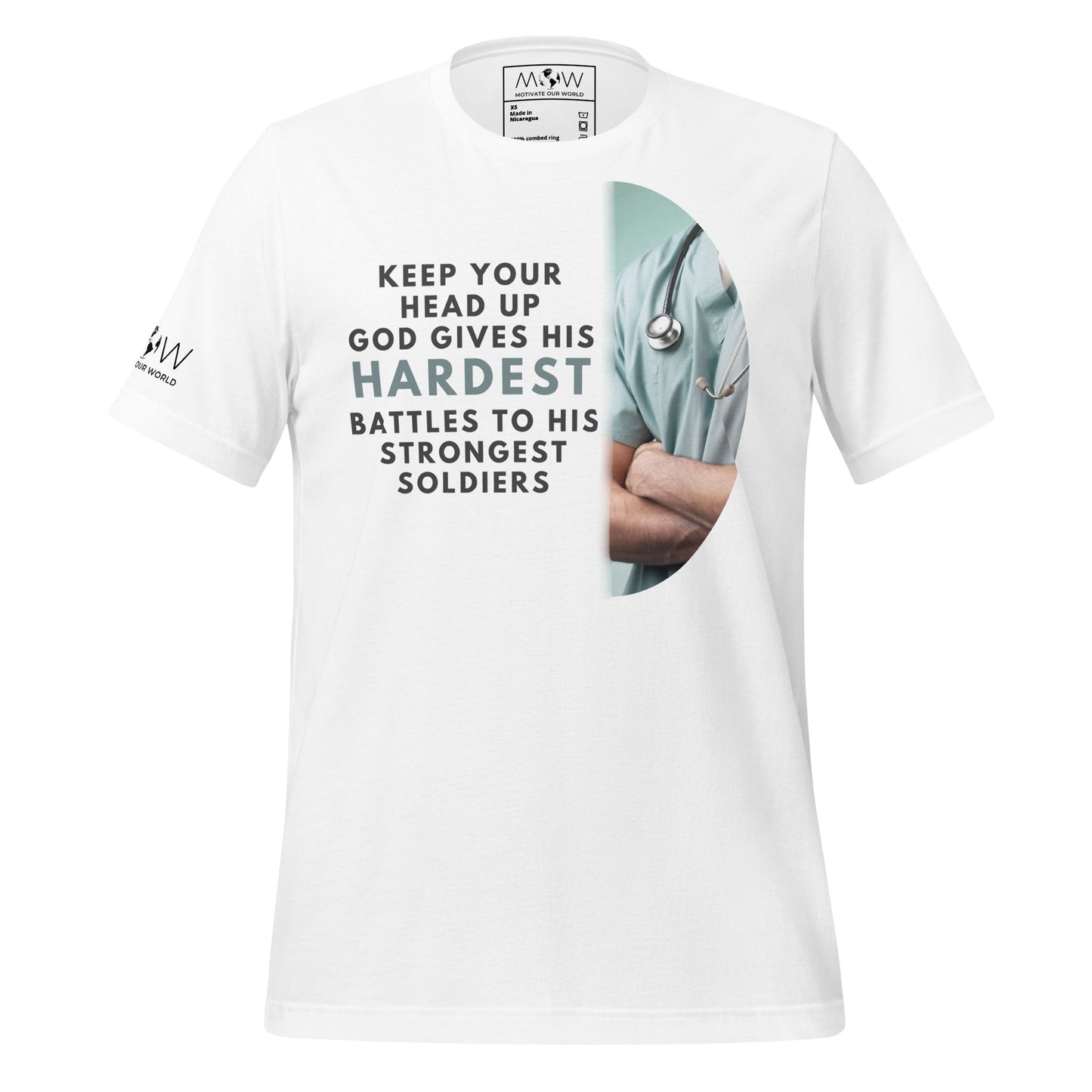 Hardest Battles Strongest Soldiers – Doctor Edition White Motivational Men's T-Shirt