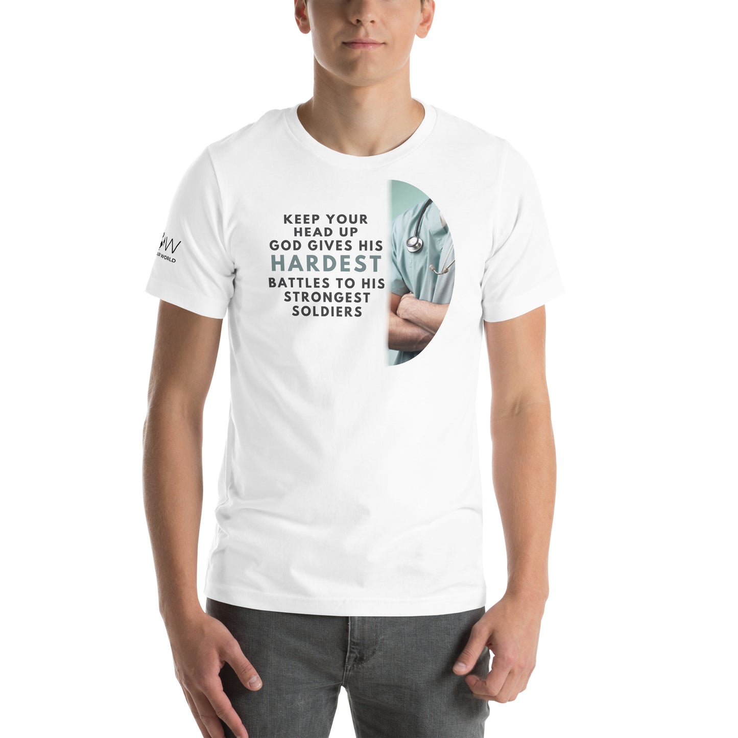 Hardest Battles Strongest Soldiers – Doctor Edition White Motivational Men's T-Shirt