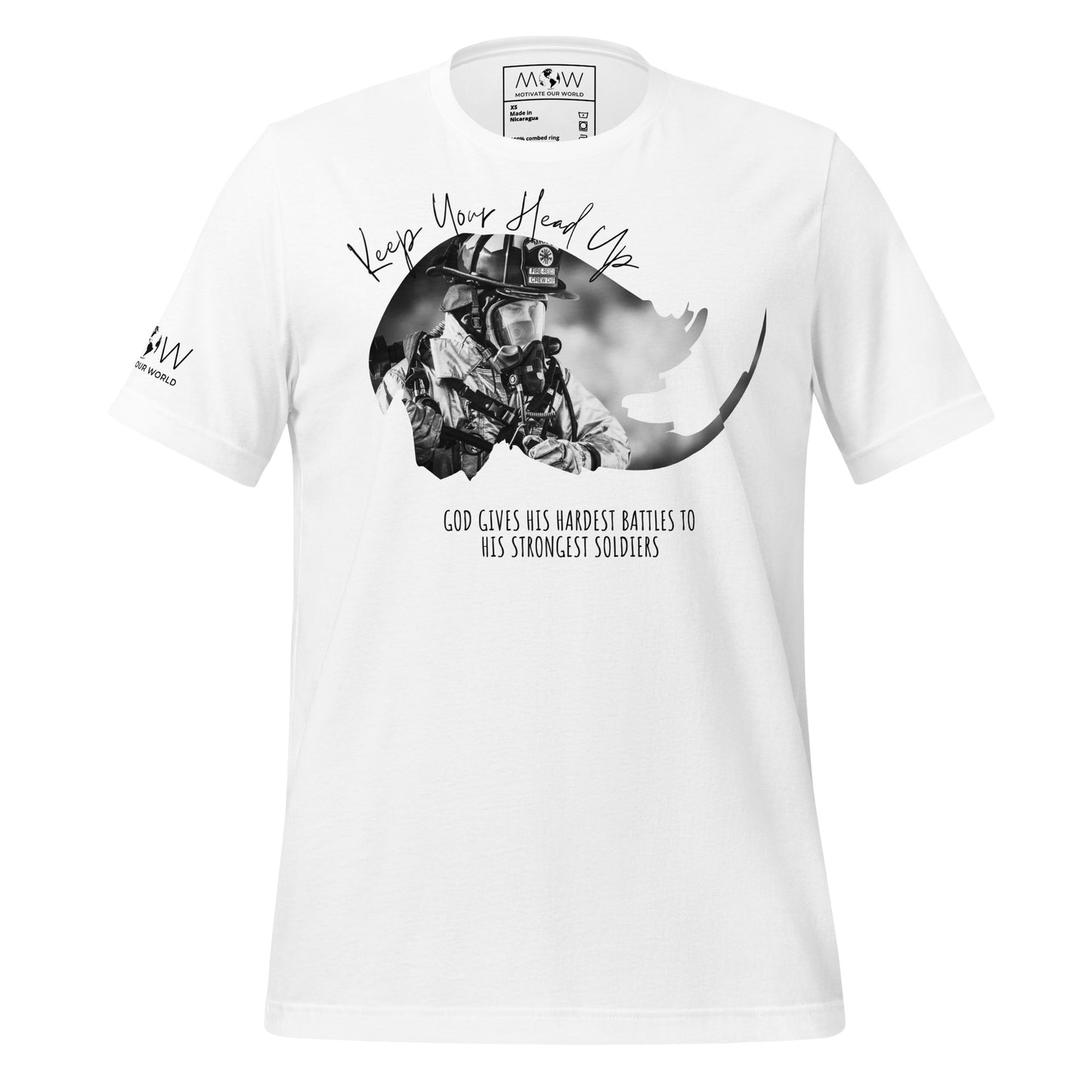 Hardest Battles Strongest Soldiers – Firefighter Edition White Motivational Men's T-Shirt
