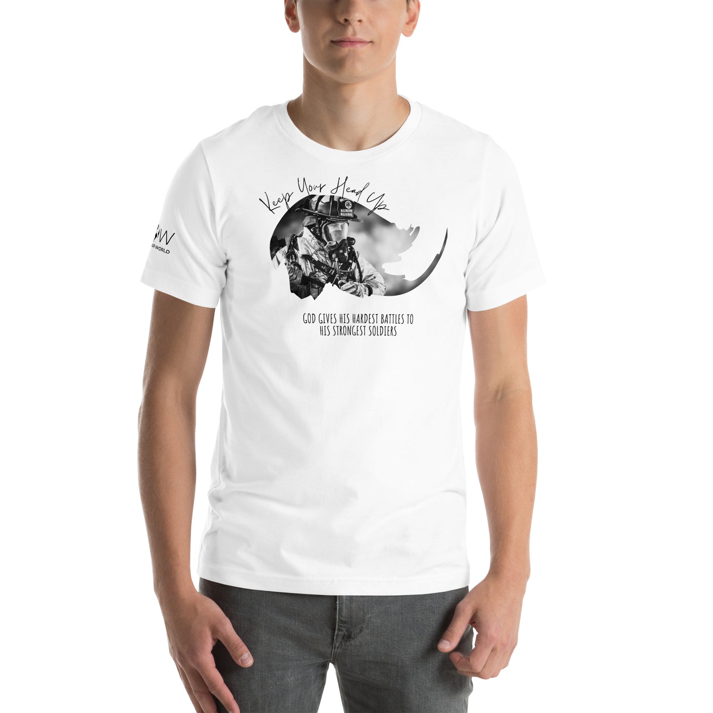 Hardest Battles Strongest Soldiers – Firefighter Edition White Motivational Men's T-Shirt