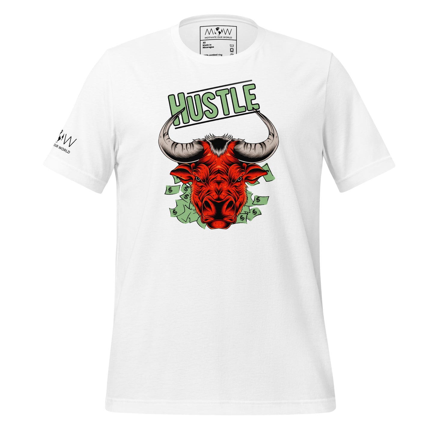 Hustle Bull II Men's Motivational White T-Shirt