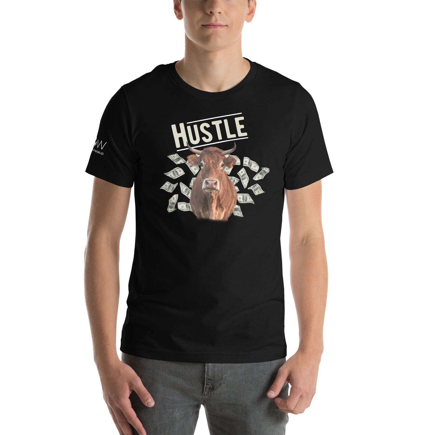 Hustle Bull Men's Motivational Black T-Shirt