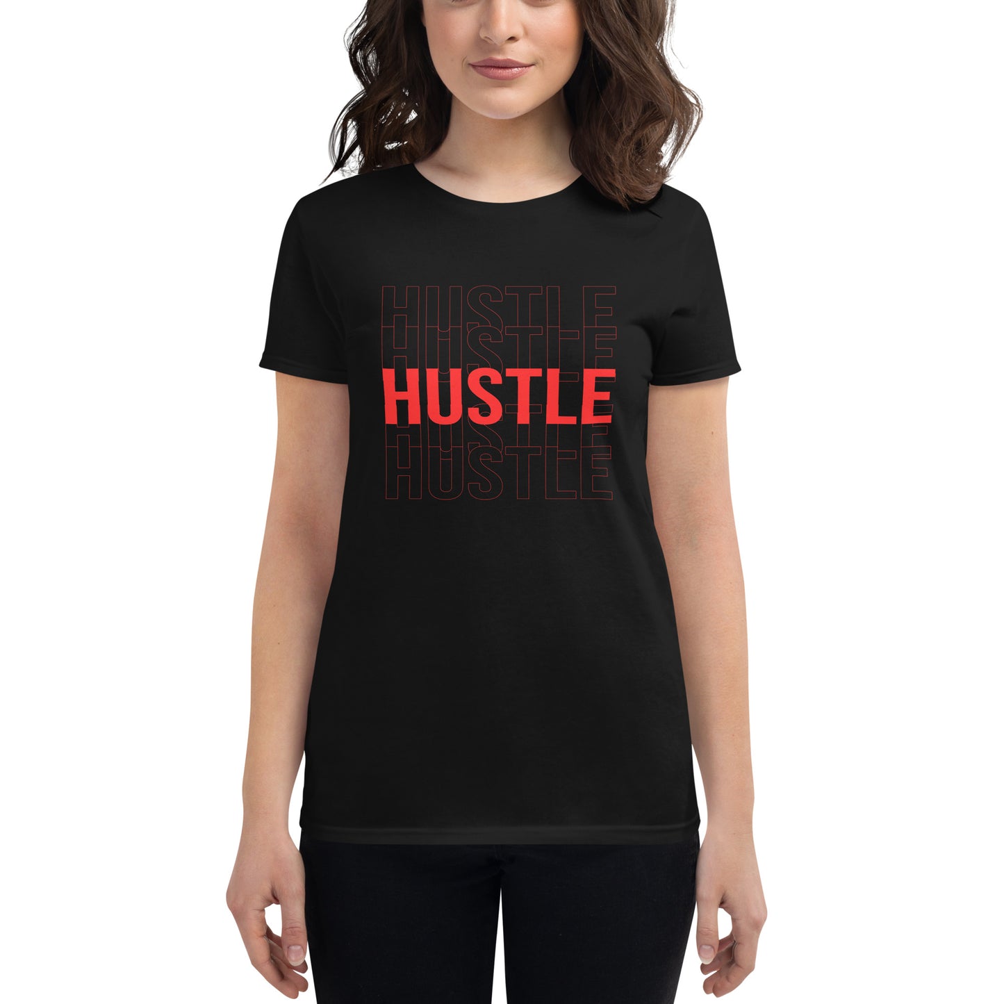 Hustle III Women’s Motivational Black T-Shirt