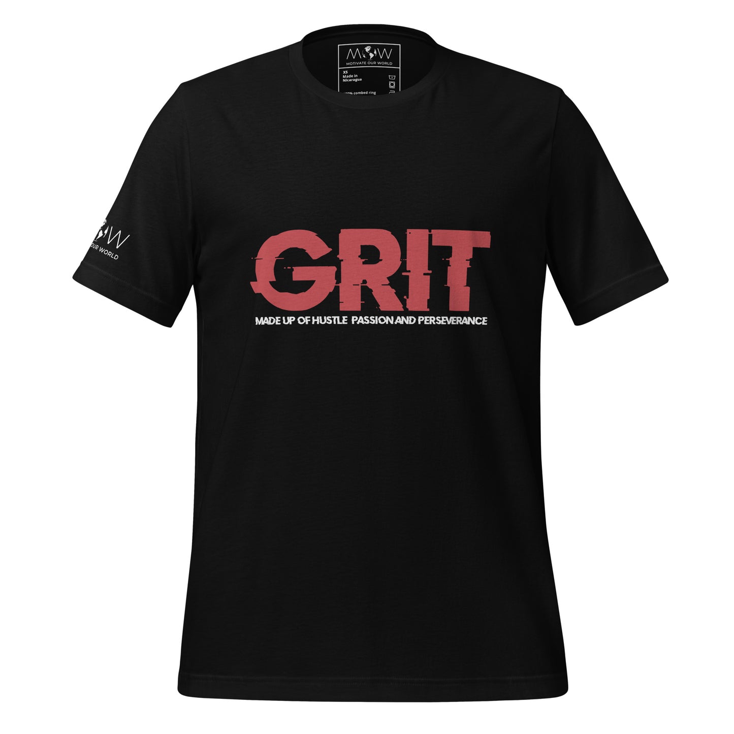 Hustle, Passion And Perseverance Men's Motivational Black T-Shirt