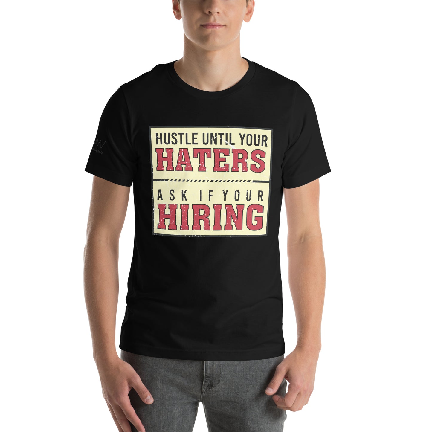 Hustle Until Your Haters Men's Motivational Black T-Shirt