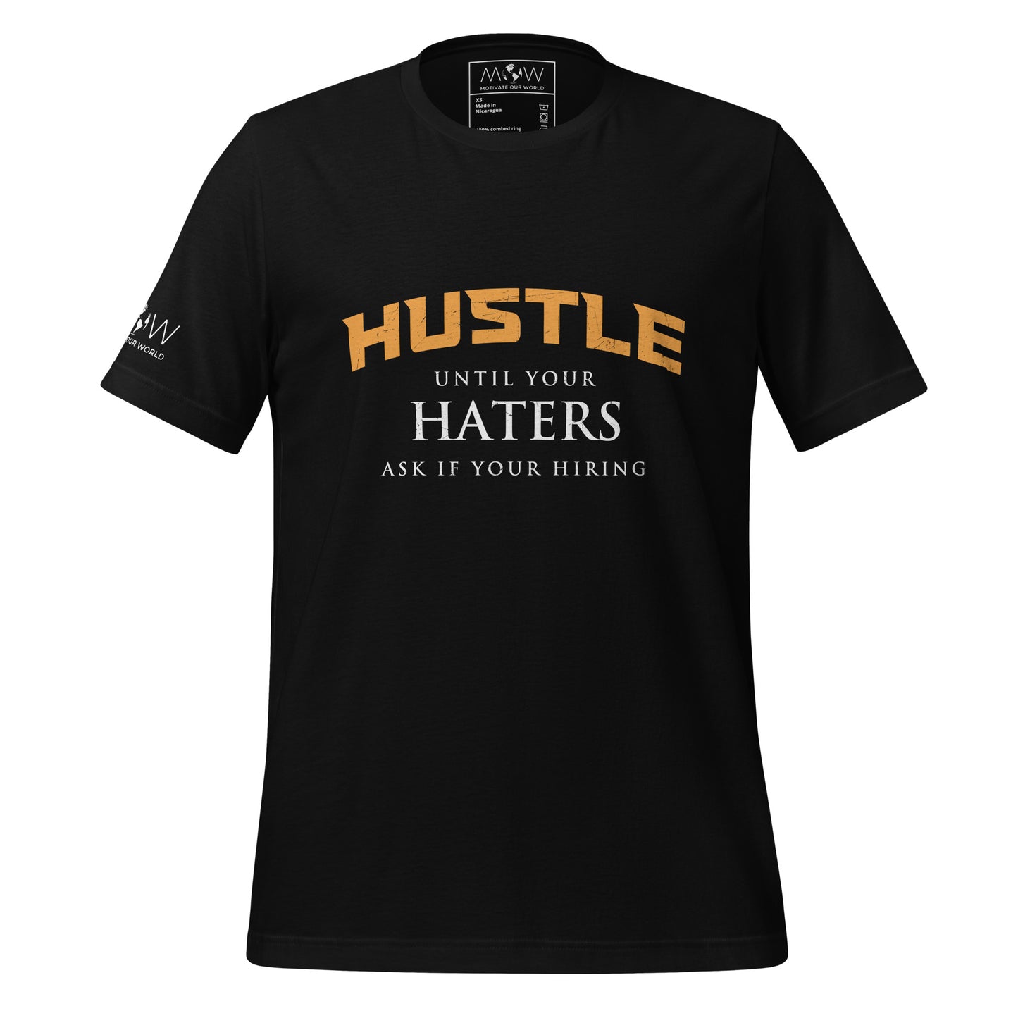 Hustle Until Your Haters Men's Motivational Black T-Shirt