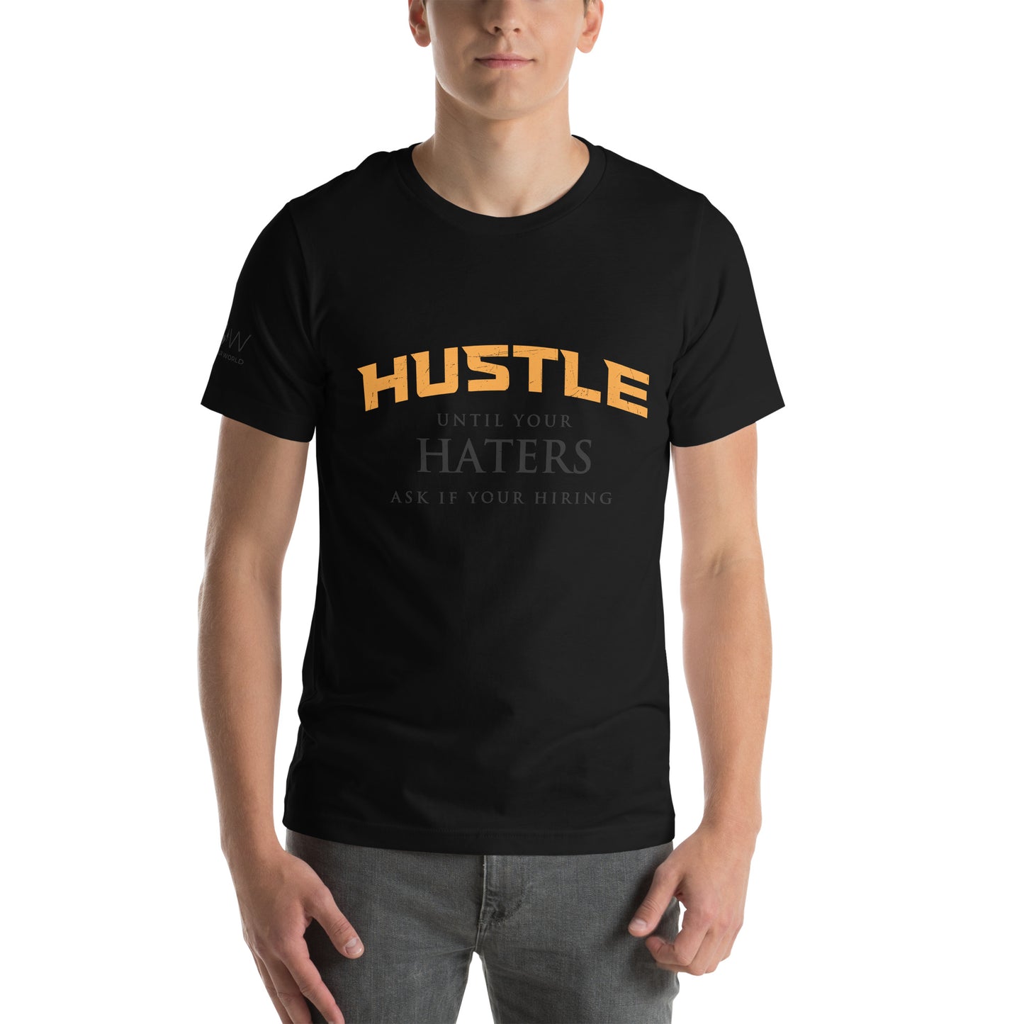 Hustle Until Your Haters Men's Motivational Black T-Shirt