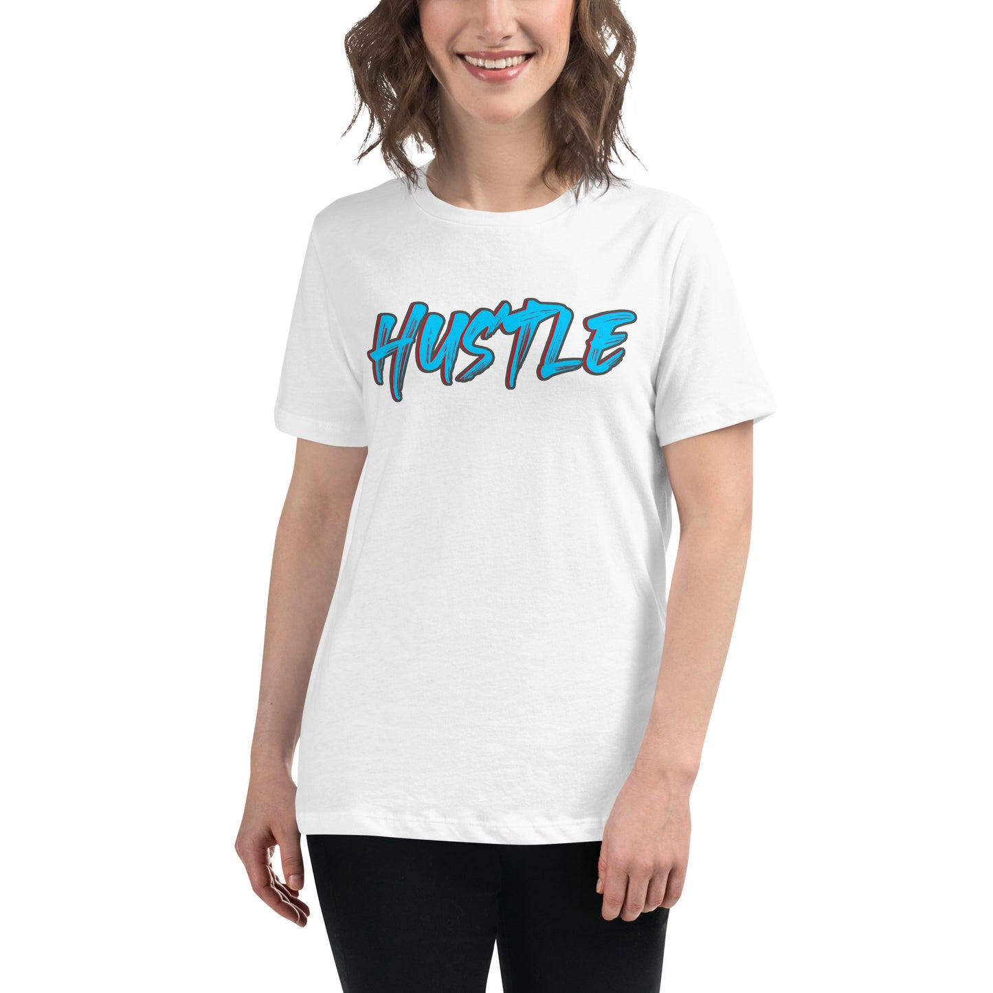 Hustle White Motivational Women’s T-Shirt Lifestyle