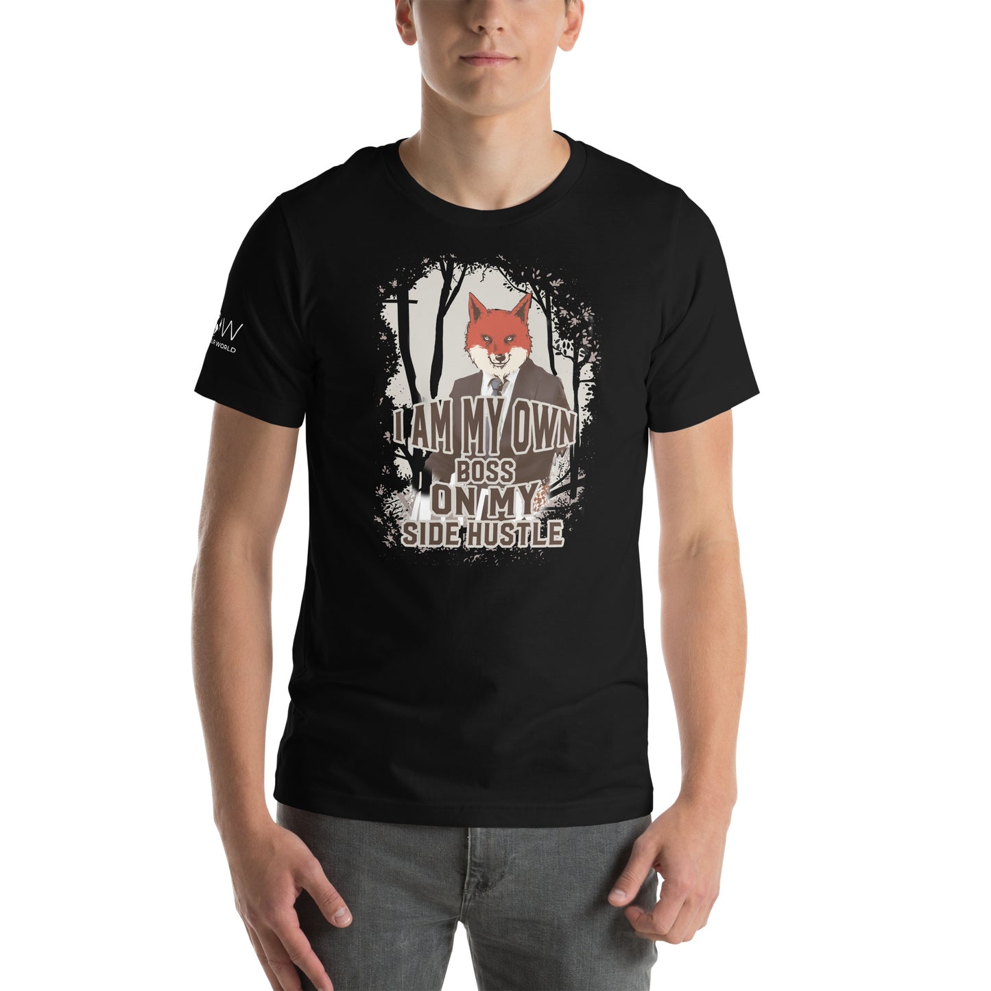 I AM MY OWN BOSS Men's Motivational Black T-Shirt