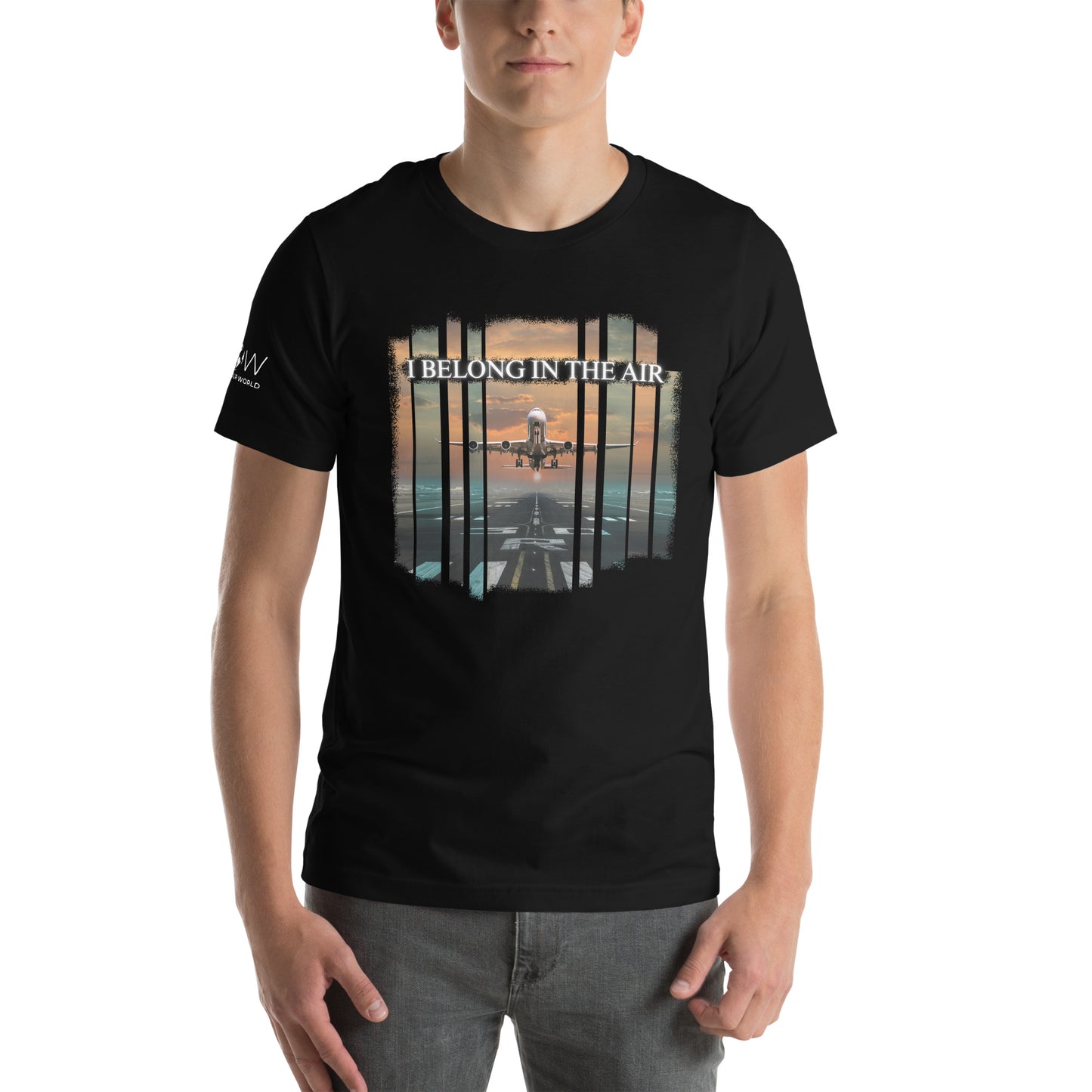I Belong in the Air Men's Motivational Black T-Shirt