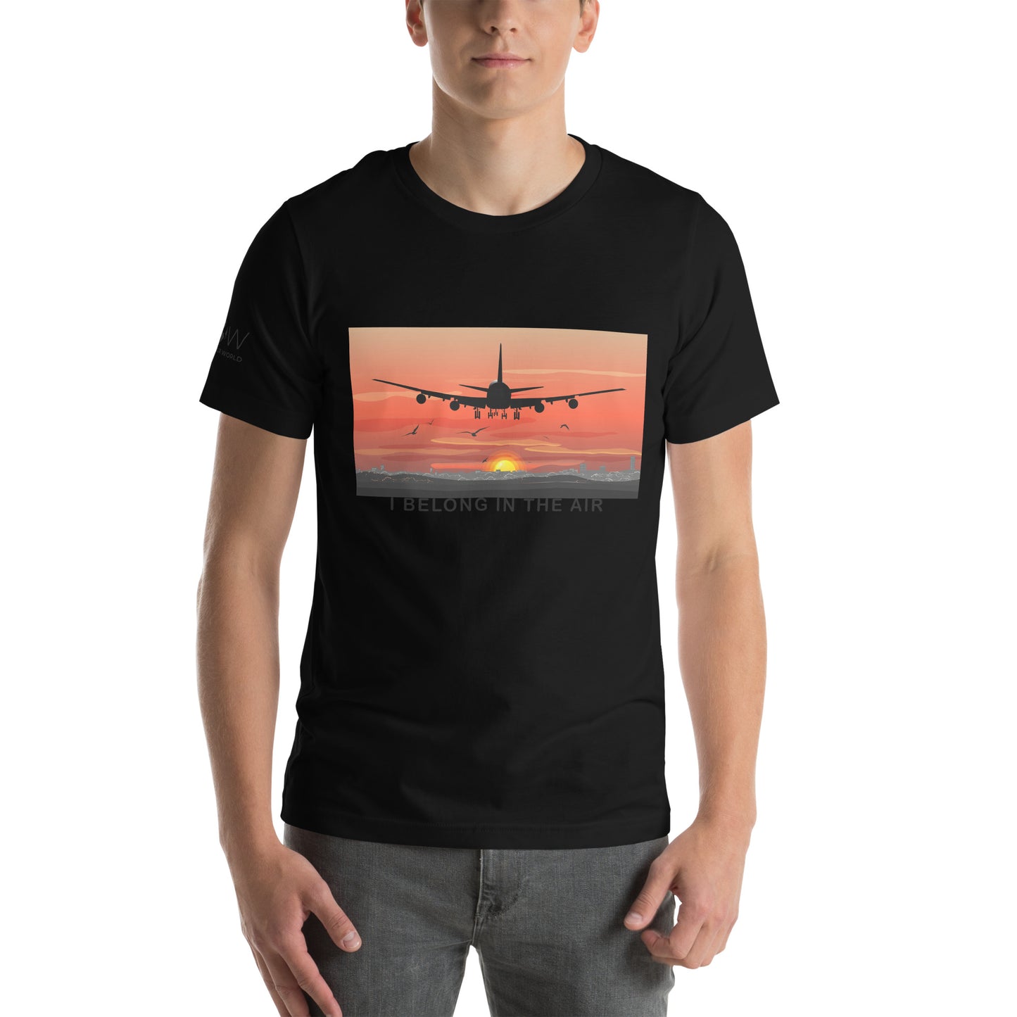I Belong in the Air Men's Motivational Black T-Shirt