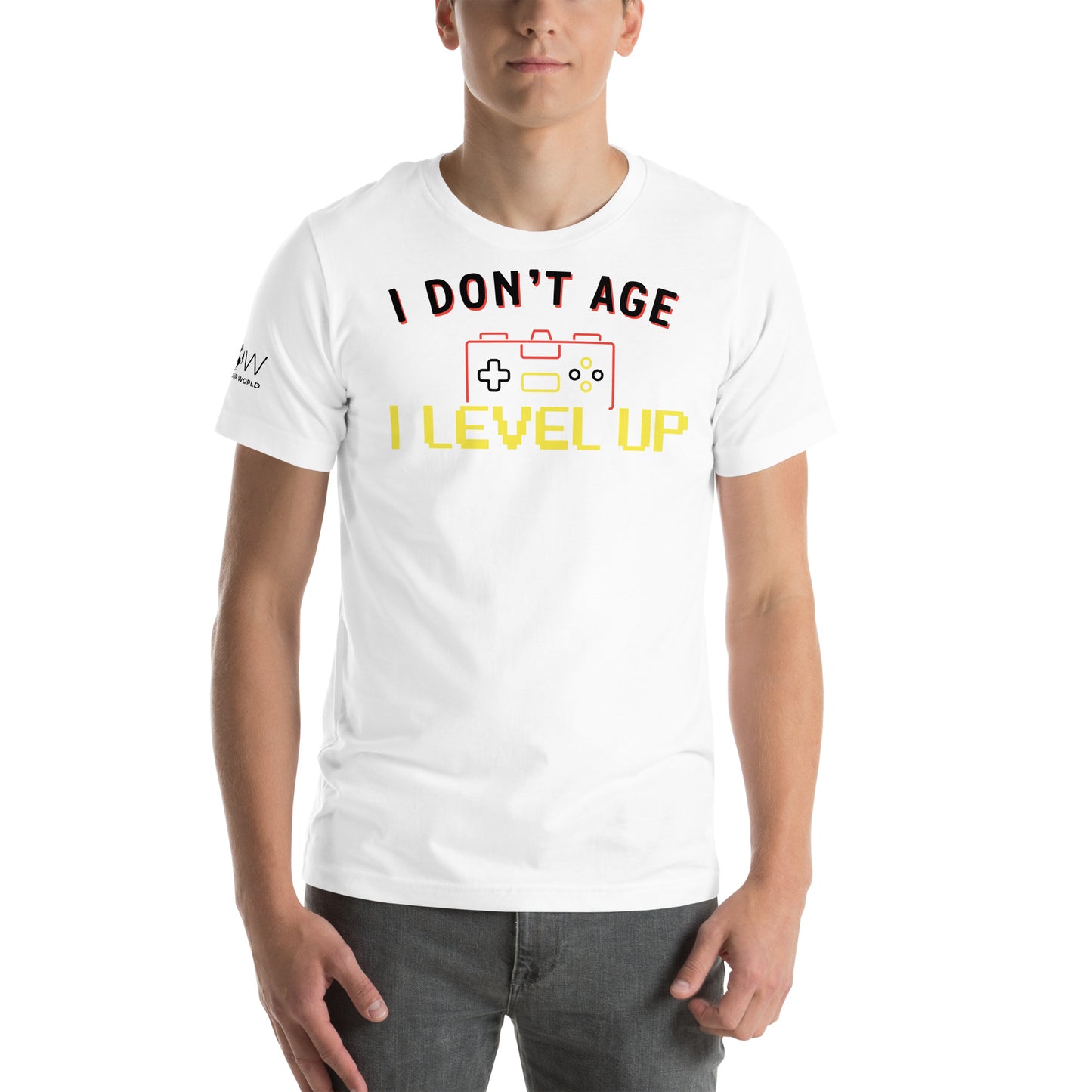I Don't Age, I Level Up White Motivational Men's T-Shirt