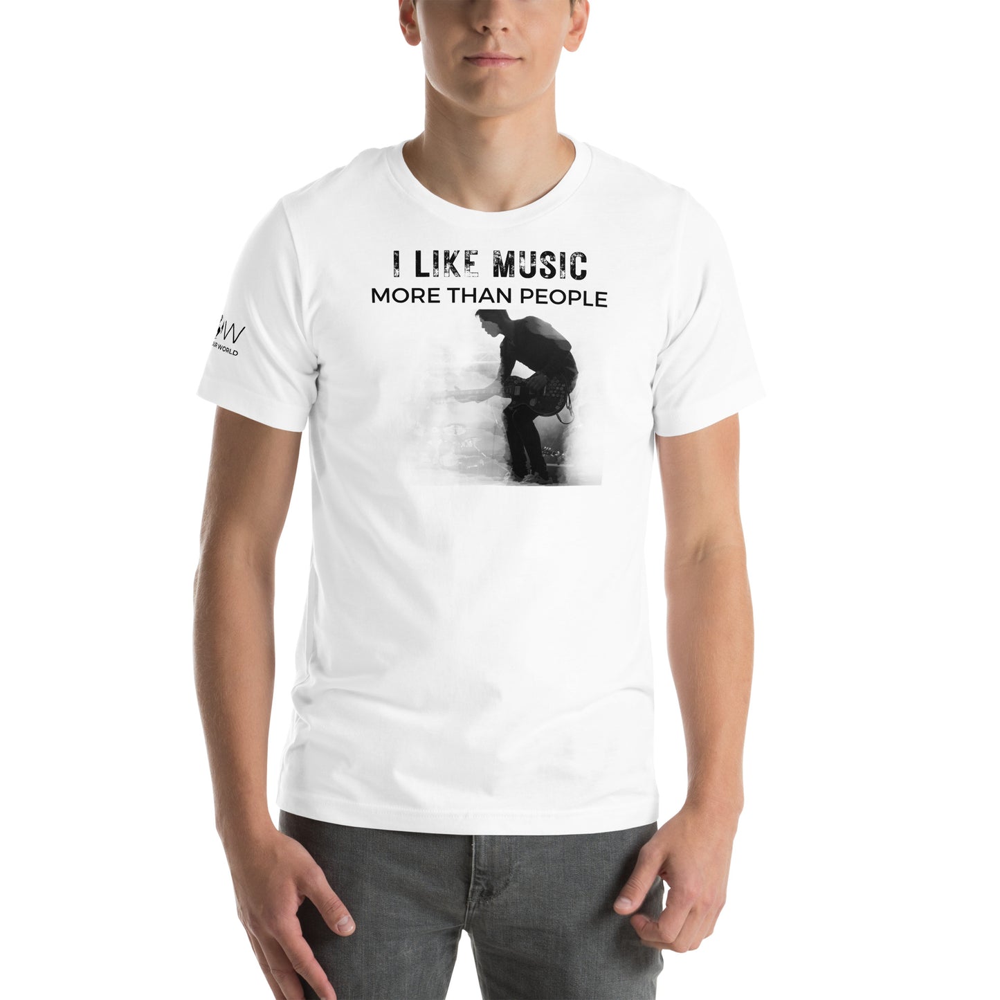 I Like Music More Than People Live - Performance Edition White Motivational Men's T-Shirt