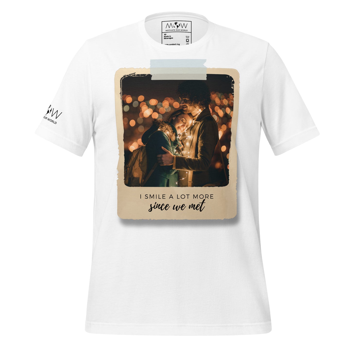 I Smile A Lot More Since We Met – Polaroid Edition White Motivational Men's T-Shirt