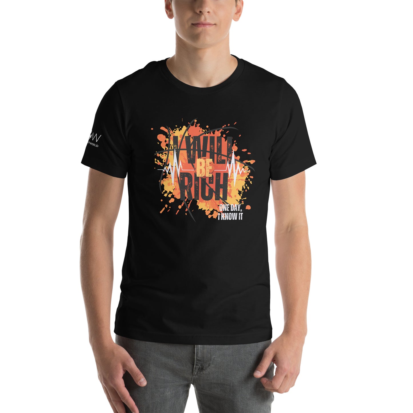 I Will Be Rich One Day II Men's Motivational Black T-Shirt