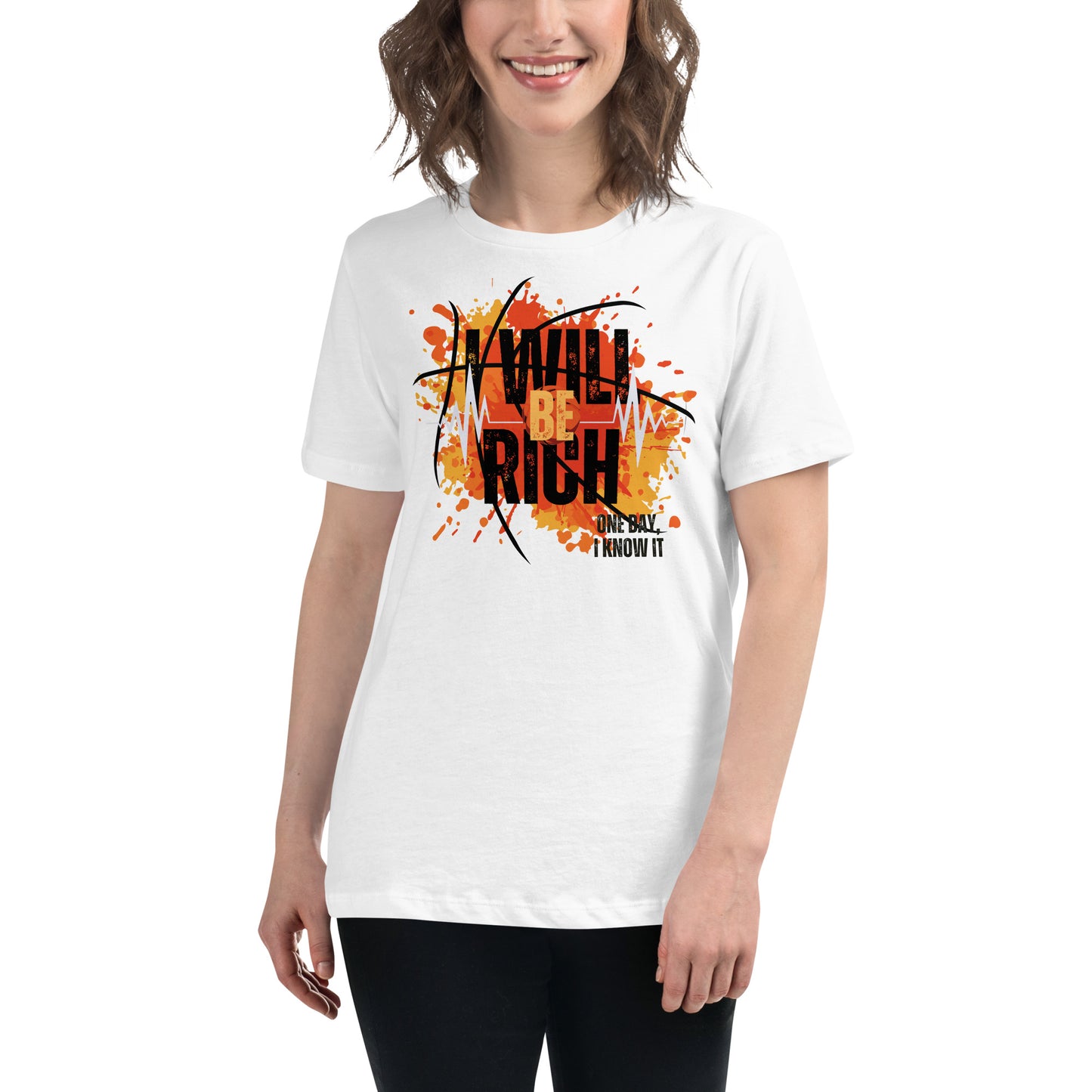 I Will Be Rich One Day II White Motivational Women’s T-Shirt Lifestyle
