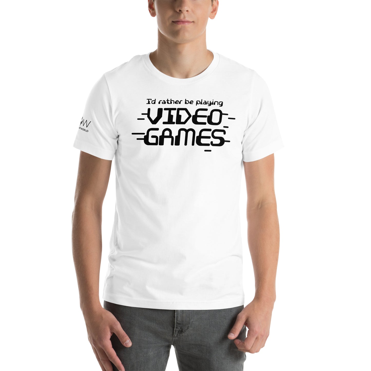 I'd Rather Be Playing Games White Motivational Men's T-Shirt