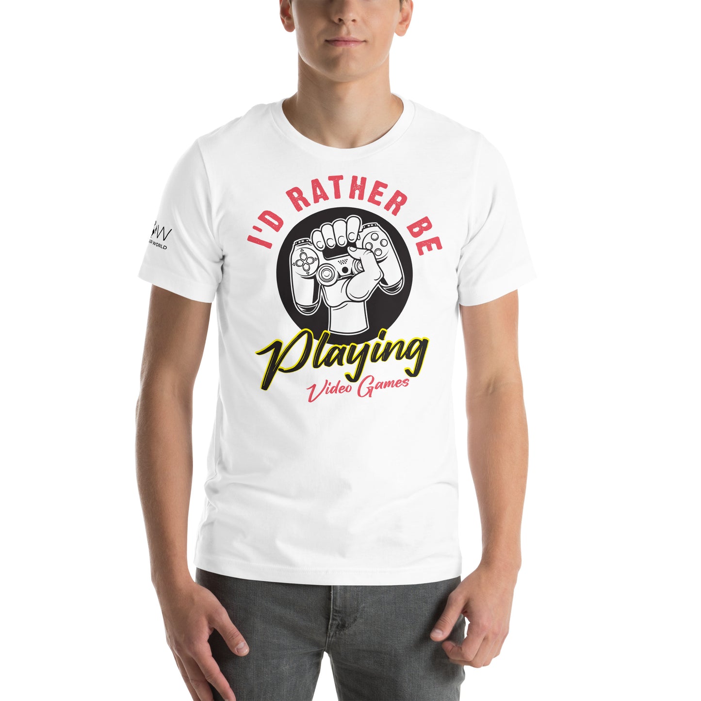 I'd Rather Be Playing Video Games White Motivational Men's T-Shirt