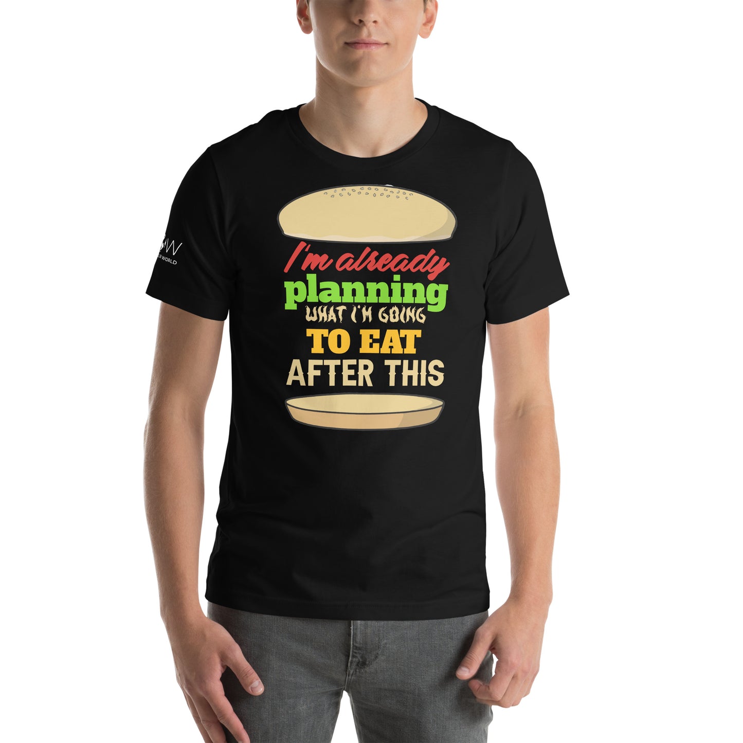 I'm Already Planning What I'm Going to Eat After This Men's Motivational Black T-Shirt