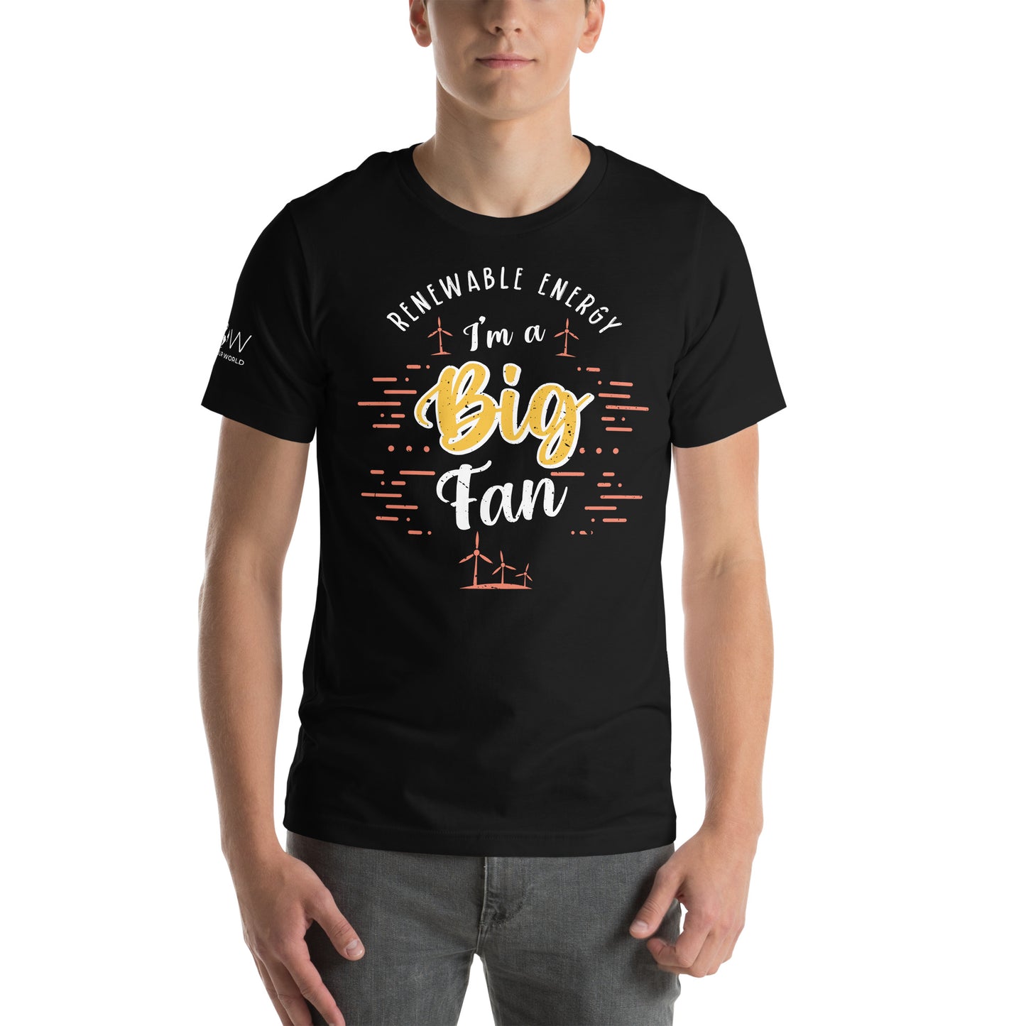 "I'm a Big Fan of Renewable Energy" Men's Motivational Black T-Shirt