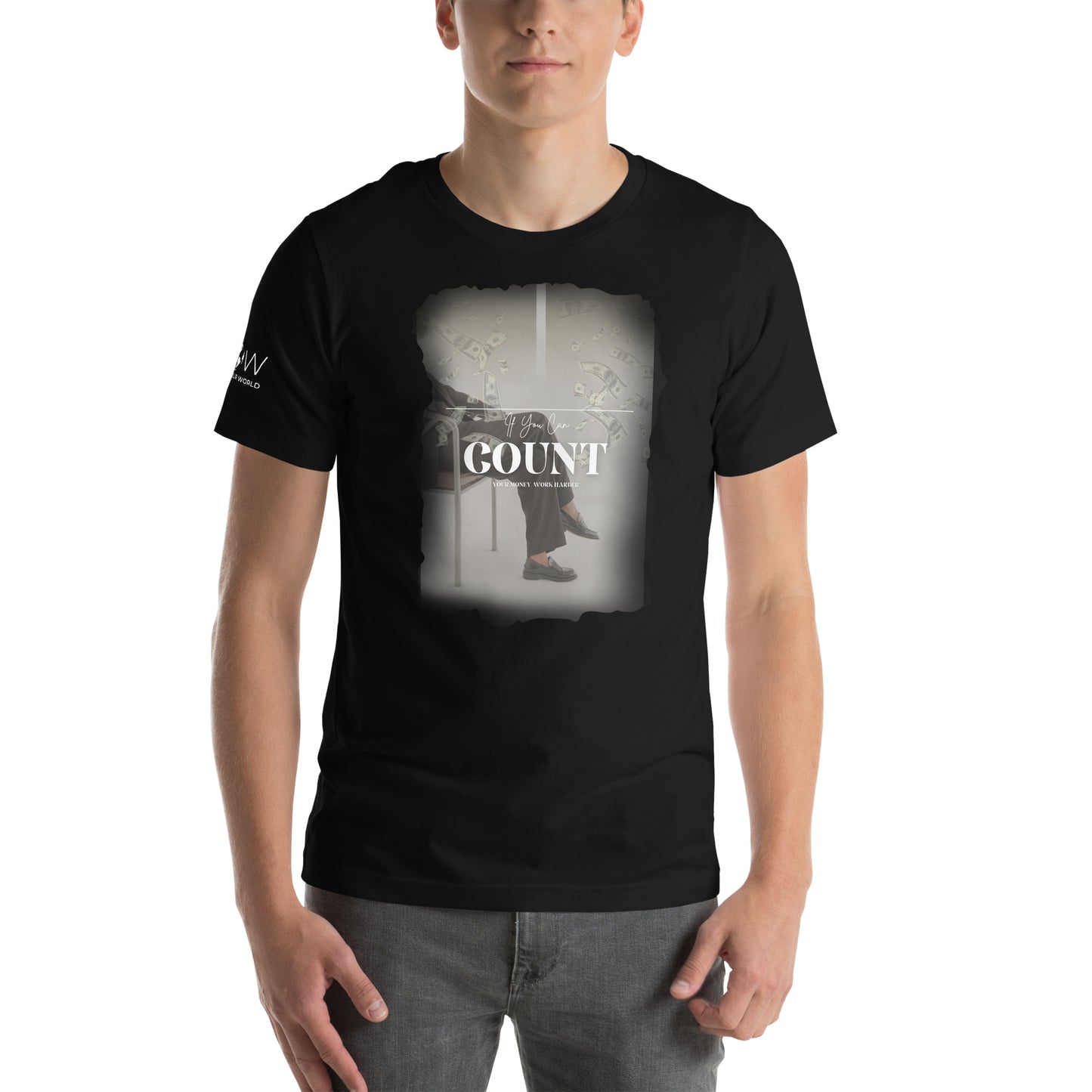 If You Can Count Your Money Work Harder II Men's Motivational Black T-Shirt