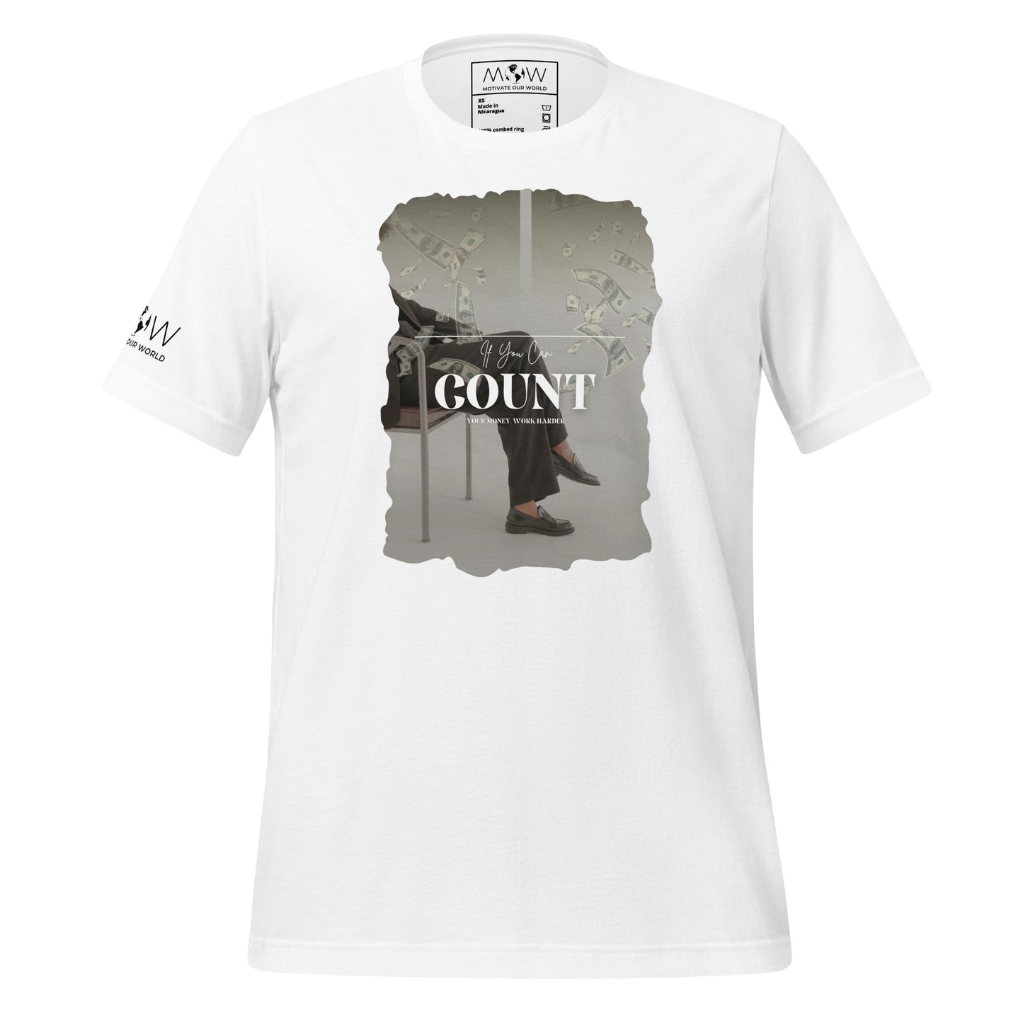 If You Can Count Your Money Work Harder II Men's Motivational White T-Shirt