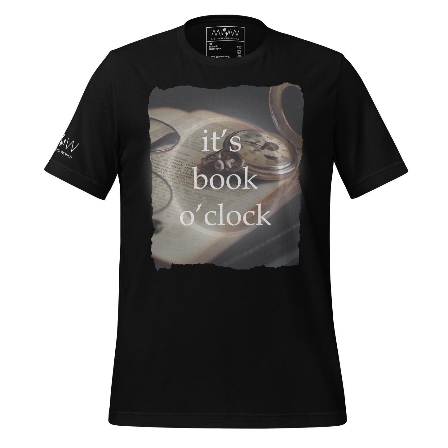 It's Book O'Clock – Vintage Timepiece Edition Black Motivational Men's T-Shirt