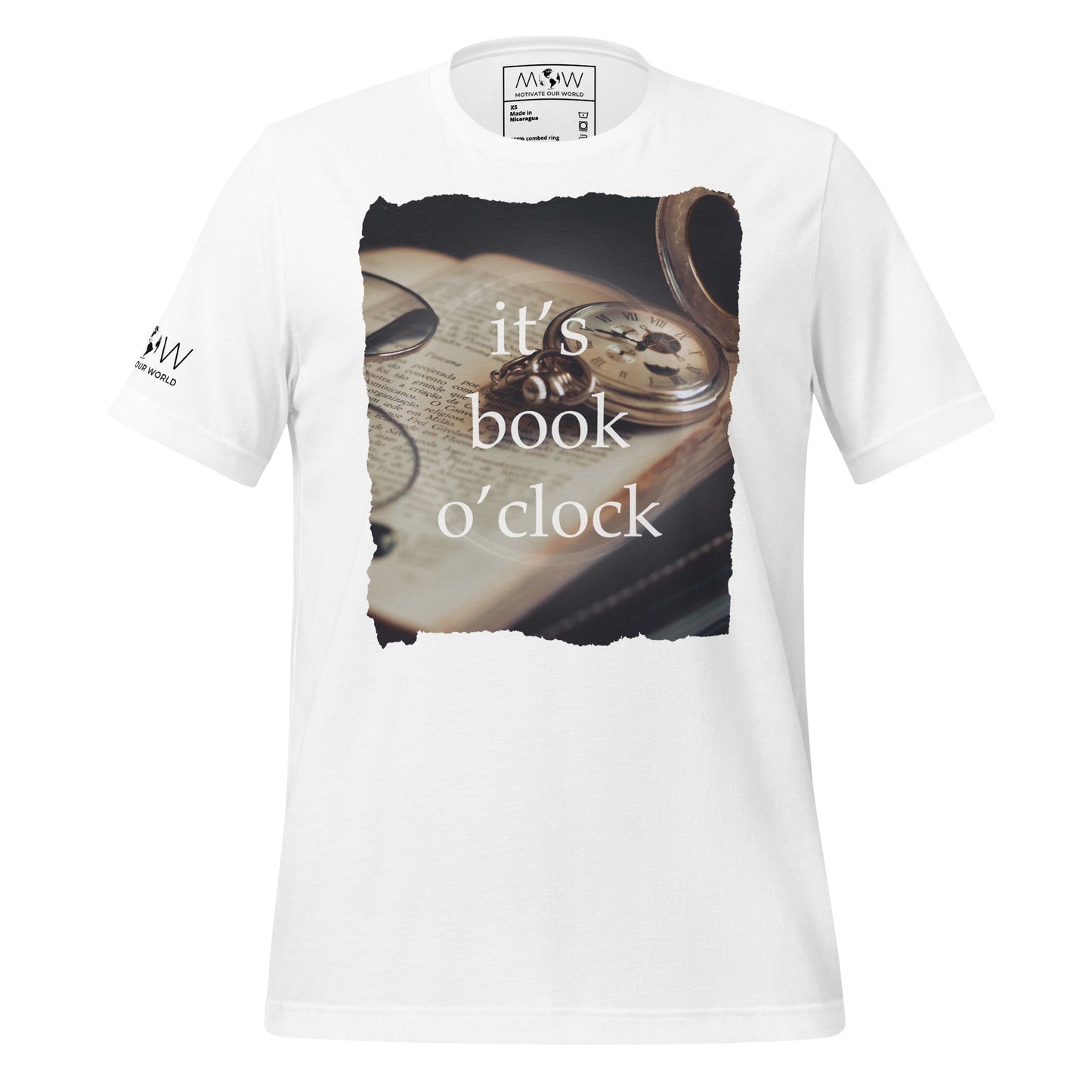 It's Book O'Clock – Vintage Timepiece Edition White Motivational Men's T-Shirt