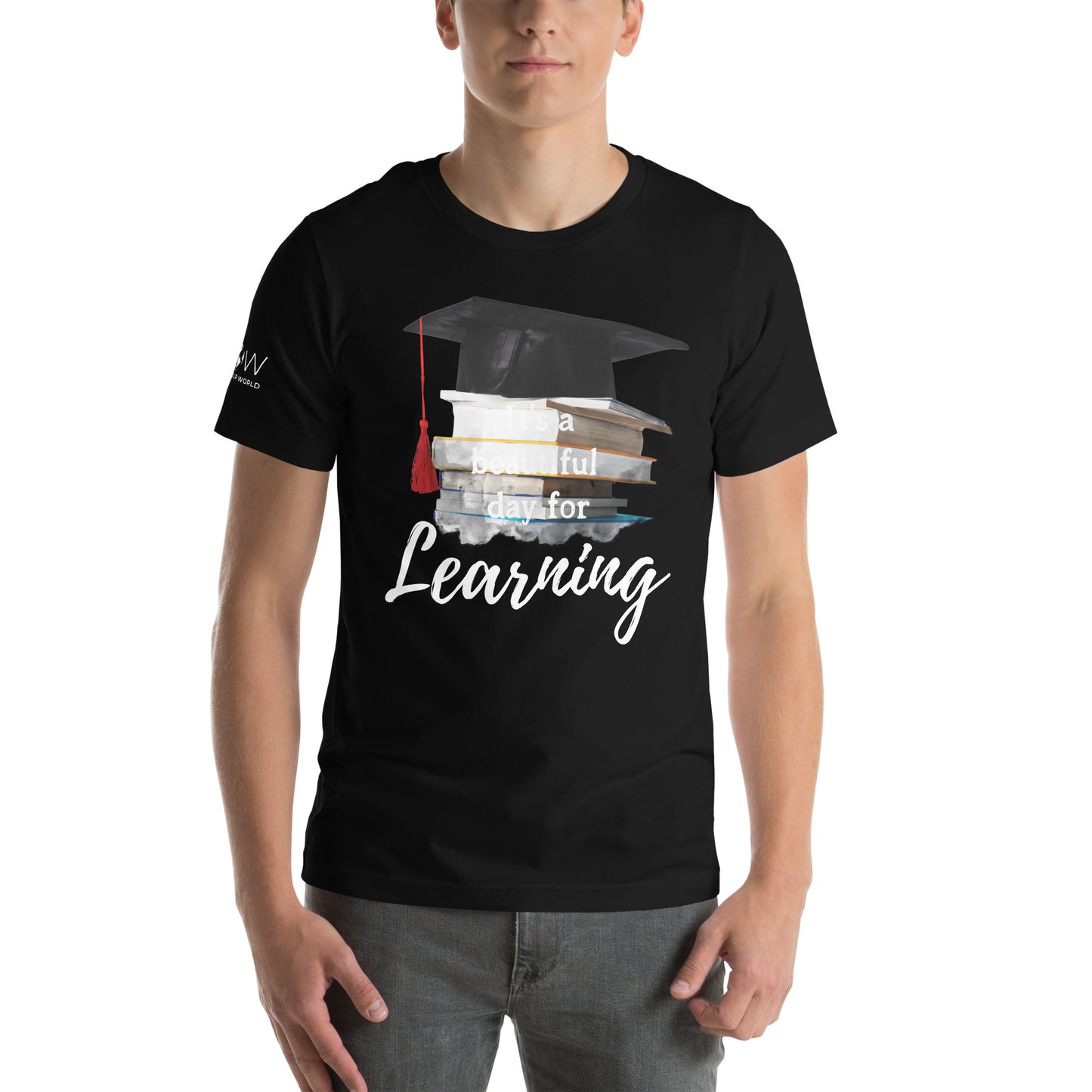 It’s a Beautiful Day for Learning Men's Motivational Black T-Shirt