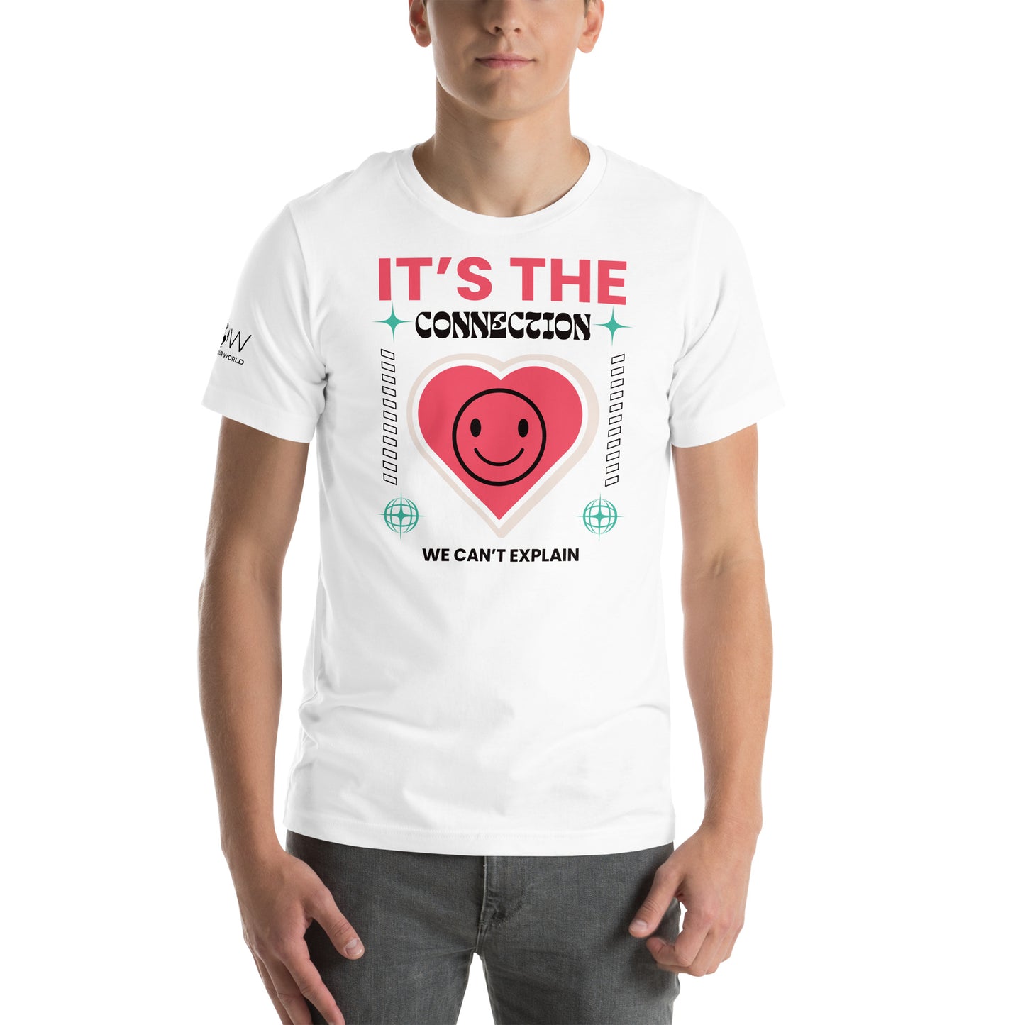 It’s the Connection We Can’t Explain – Retro Heart Edition White Motivational Men's T-Shirt